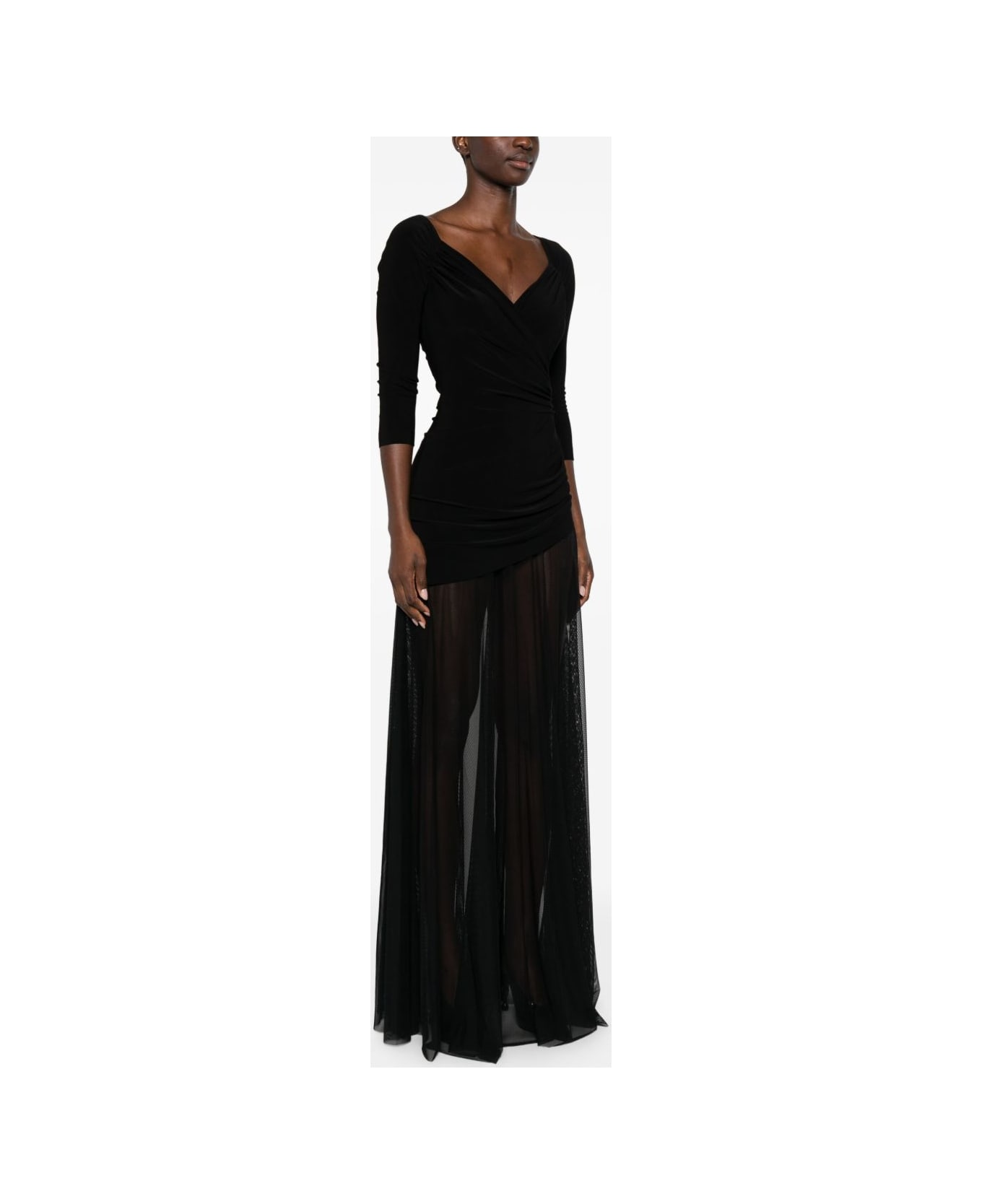 Norma Kamali Draped Long Dress - Black