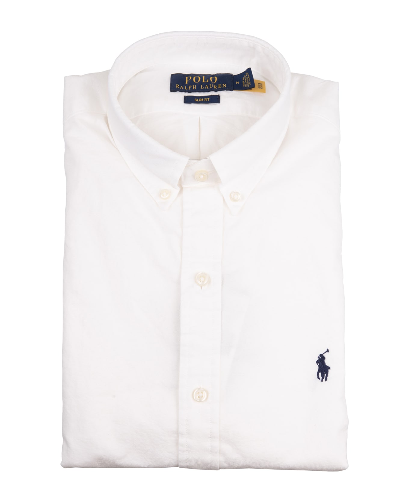 Ralph Lauren White Slim Fit Shirt With Blue Pony - WHITE