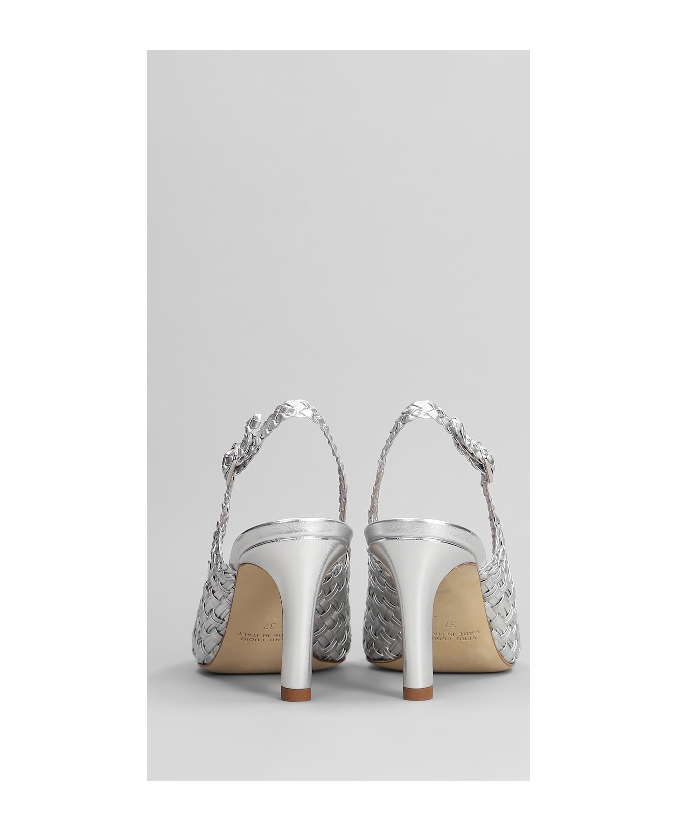 Lella Baldi Pumps In Silver Leather - silver