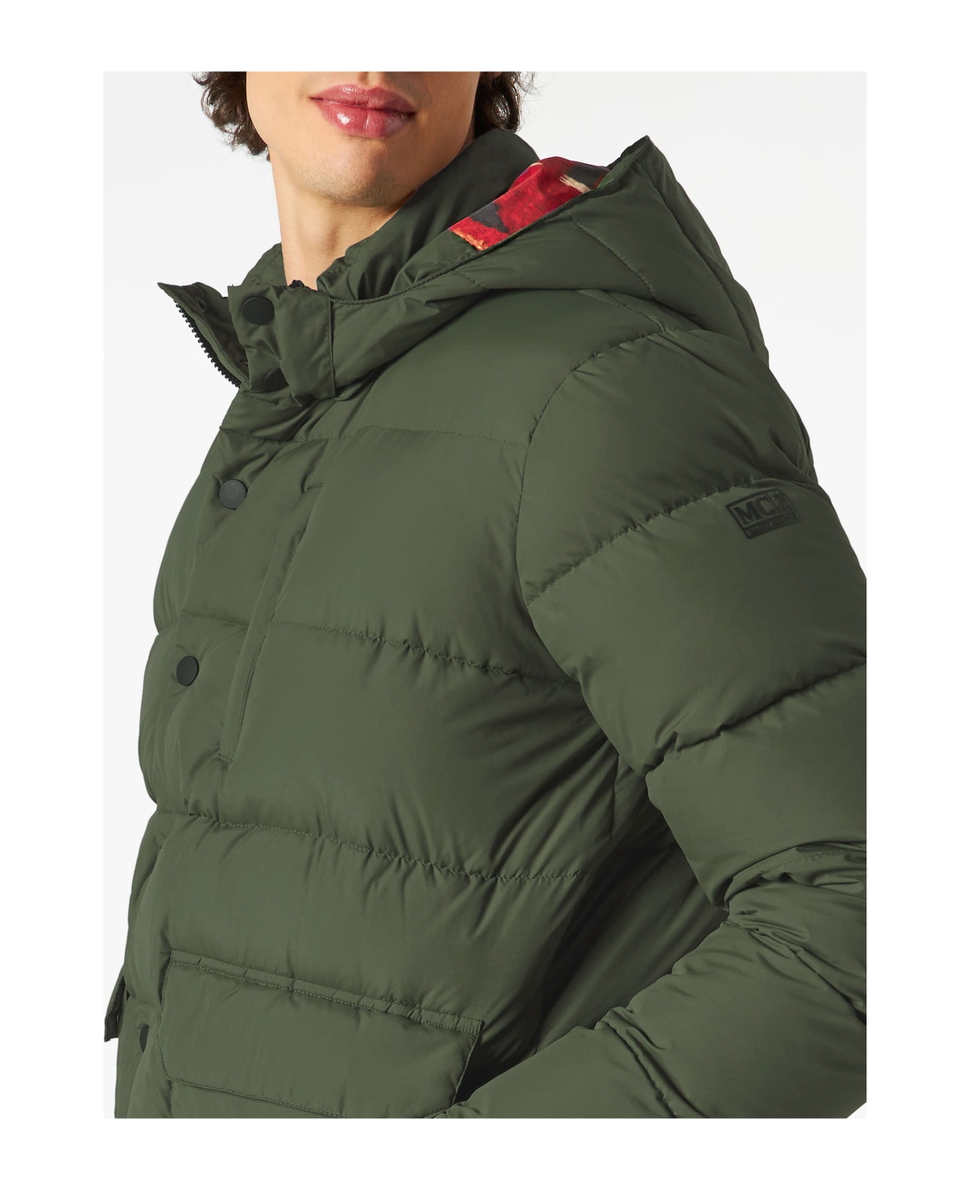 MC2 Saint Barth Hooded Down Padded Jacket With Ethnic Print
