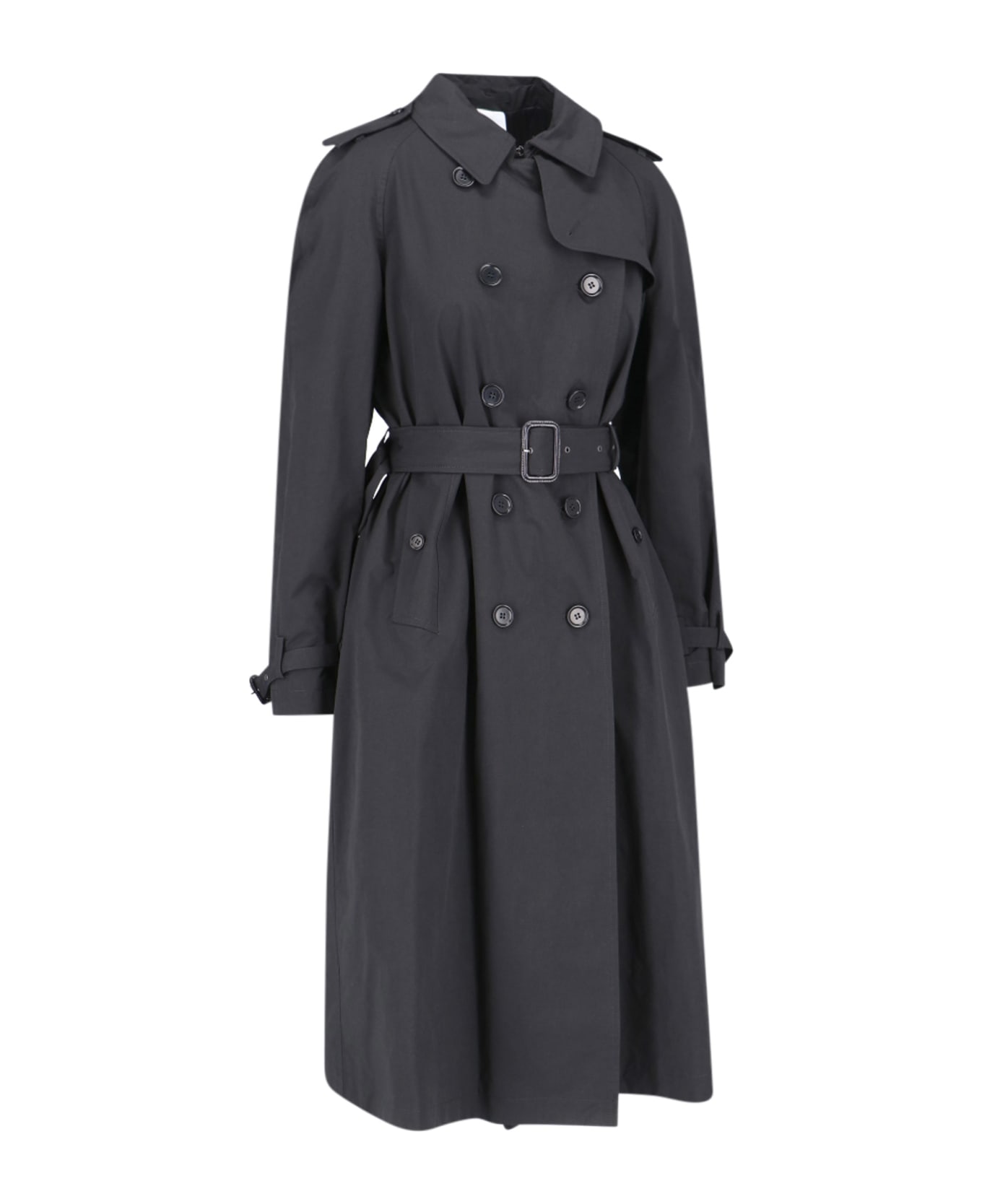 Aspesi Double-breasted Trench Coat - Black