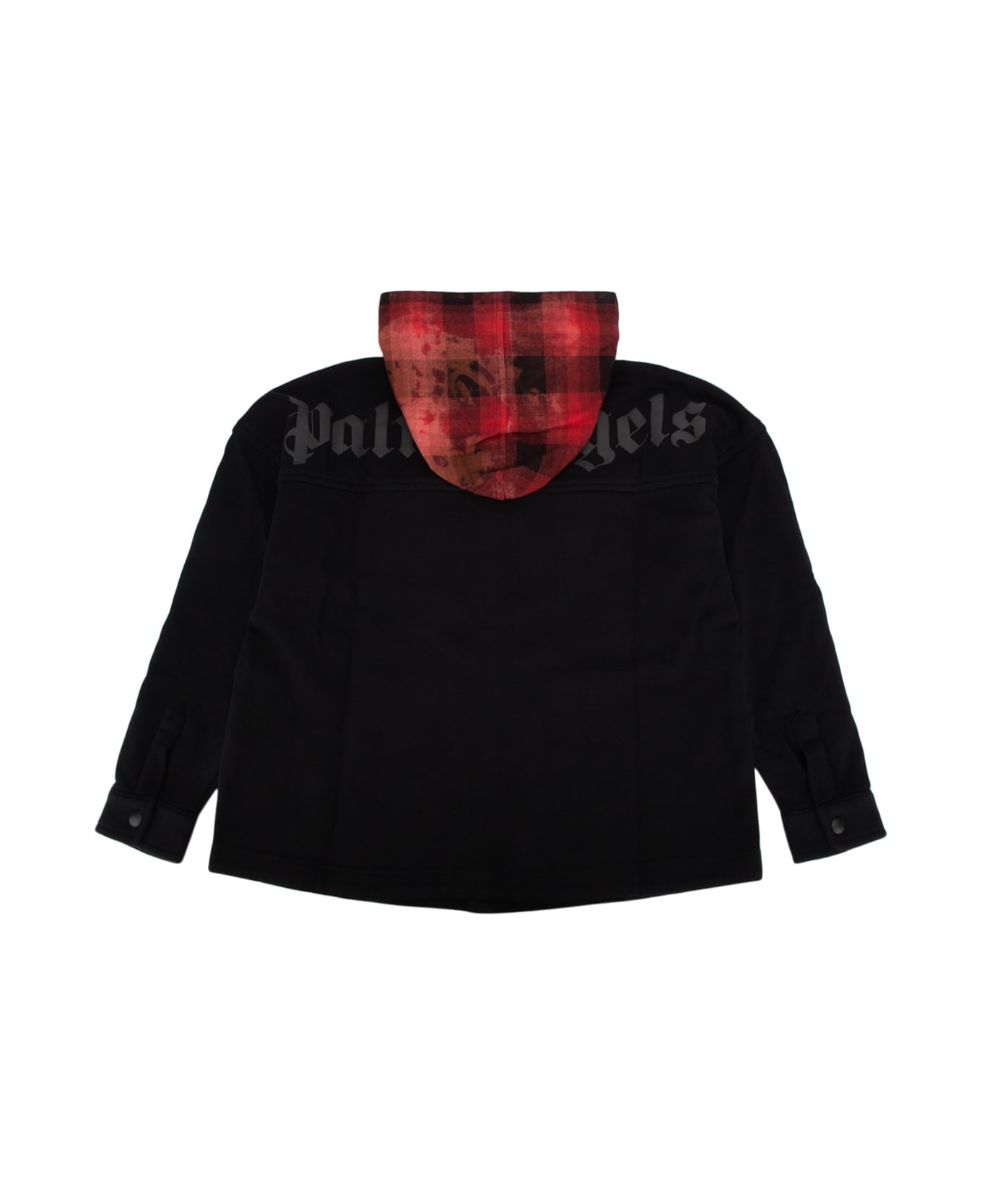 Palm Angels Overlogo Fleece Hooded Os Black Black - BLACKBLACK