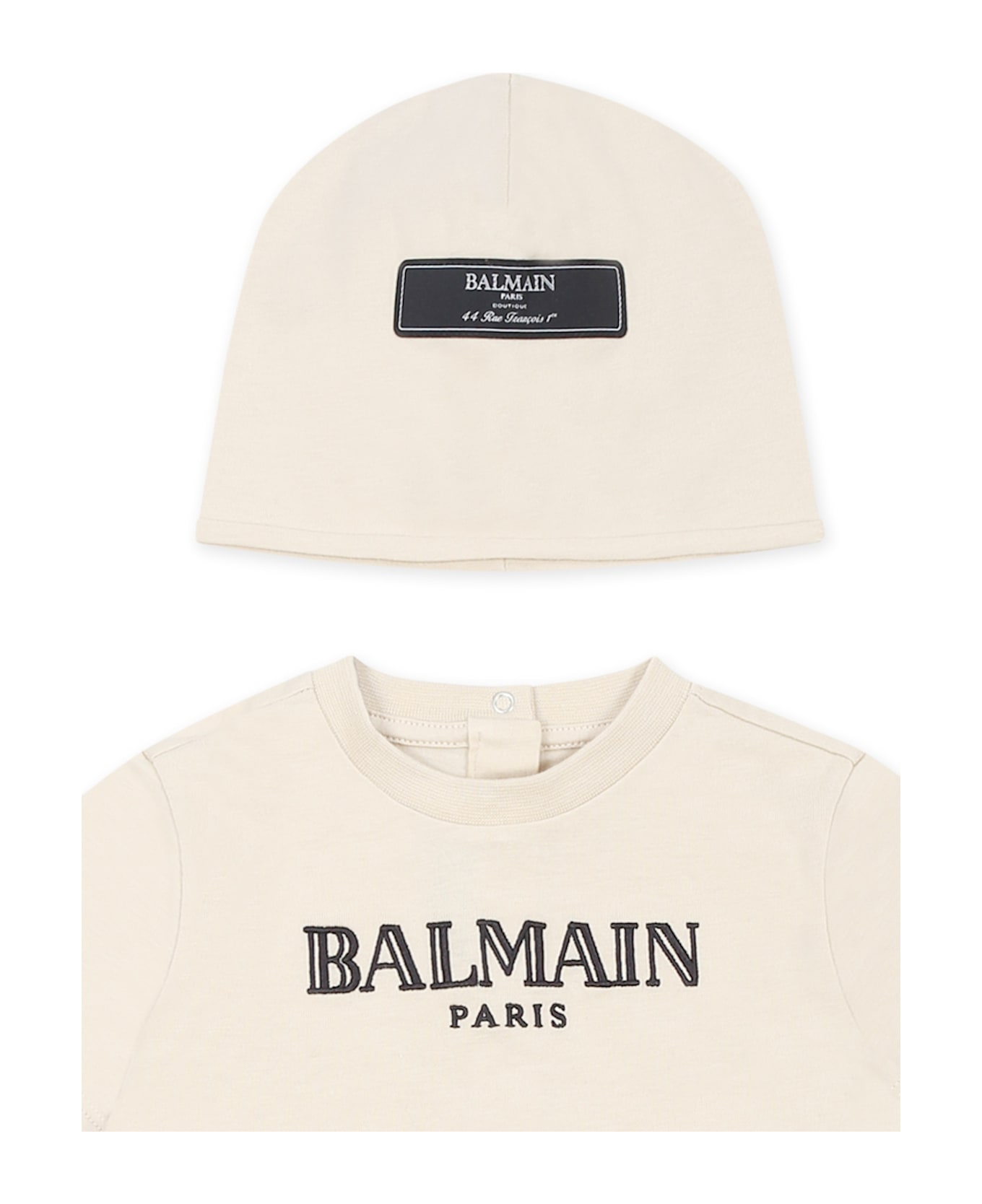 Balmain Beige Romper Set For Baby Boy With Maze - Beige