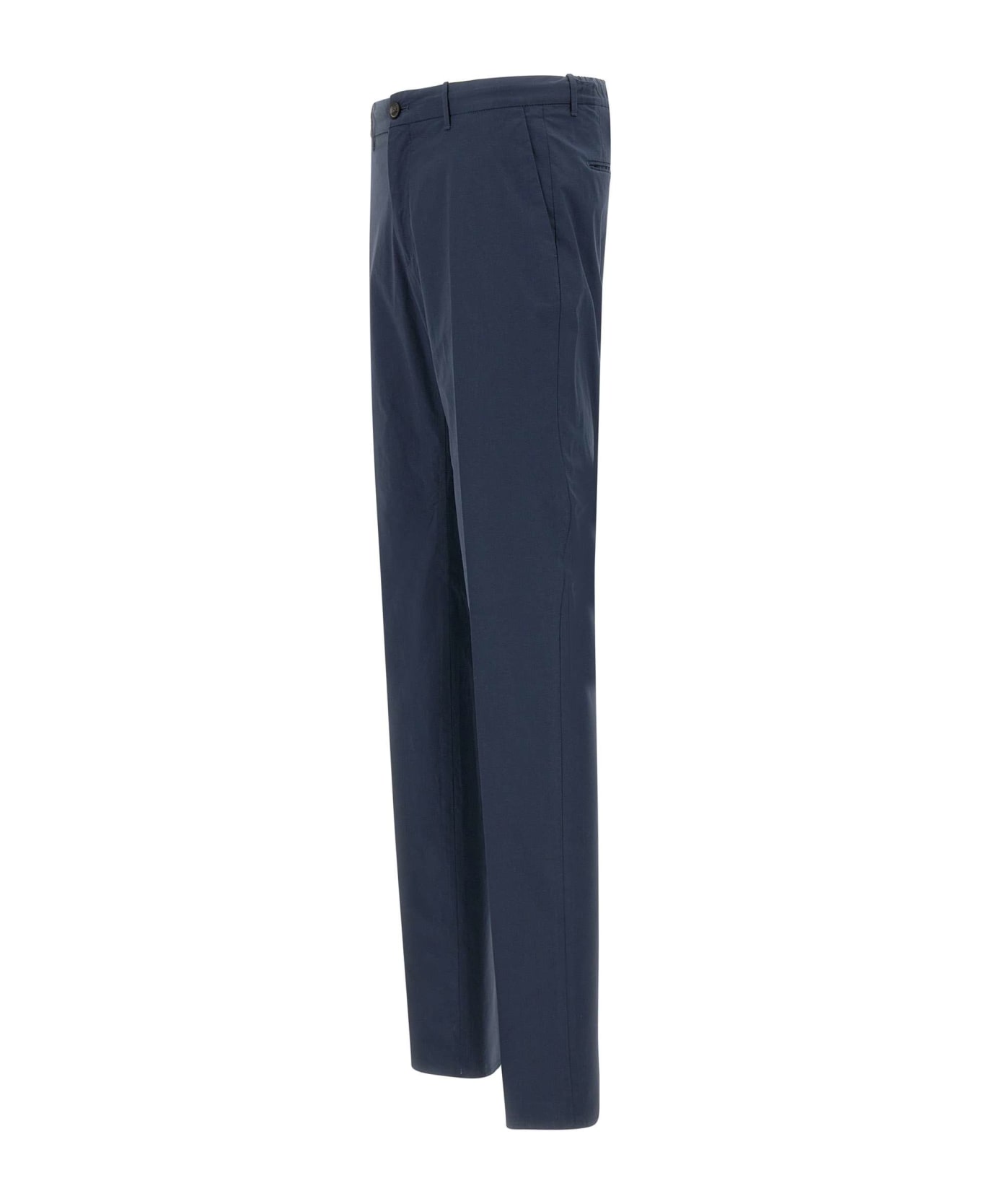 Incotex Cotton Poplin Trousers - BLUE