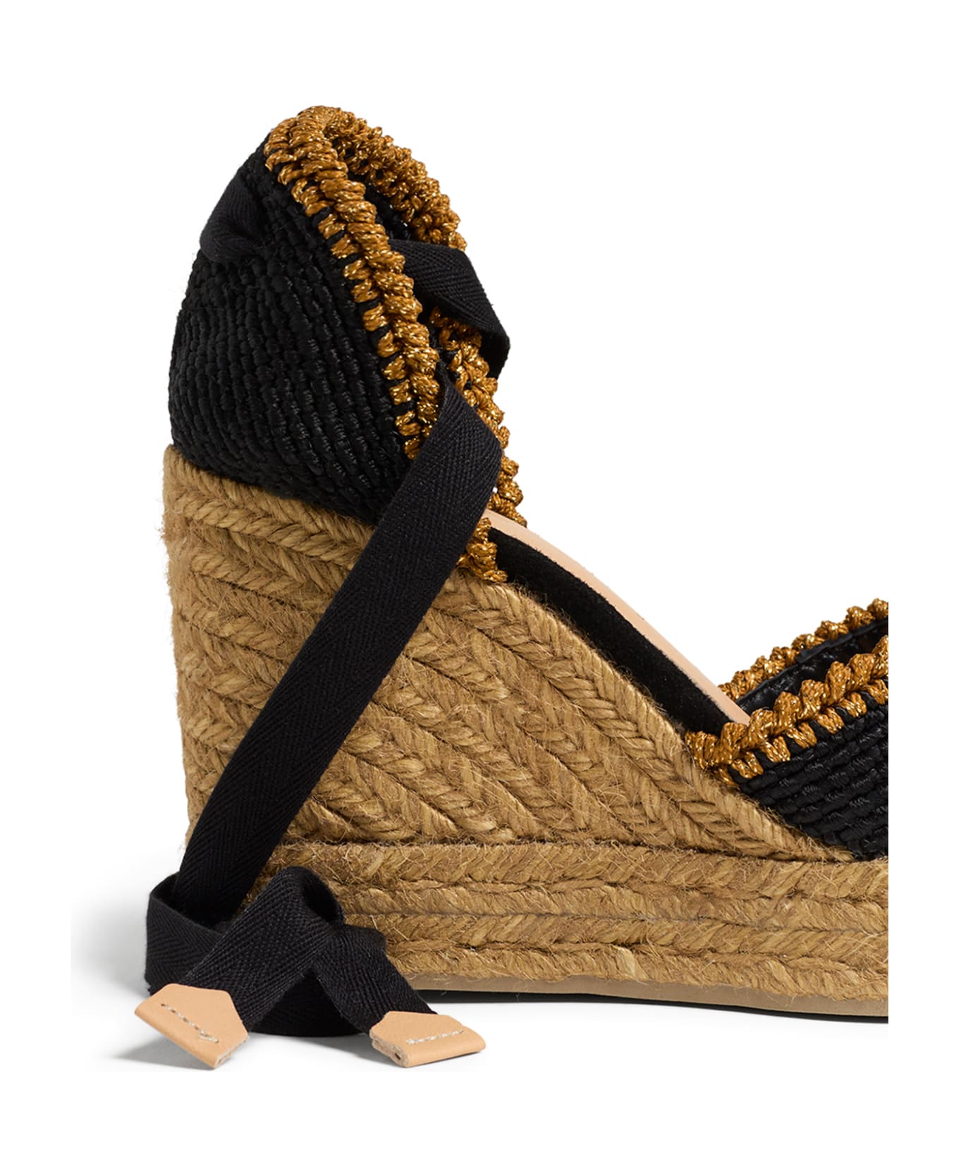 Castañer Espadrilles Coeur With Wedge And Laces - FANTASIA NEGRO