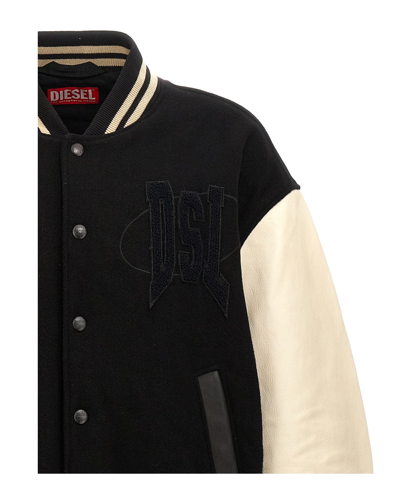 Diesel 
l-nyman
 Bomber Jacket - White/Black