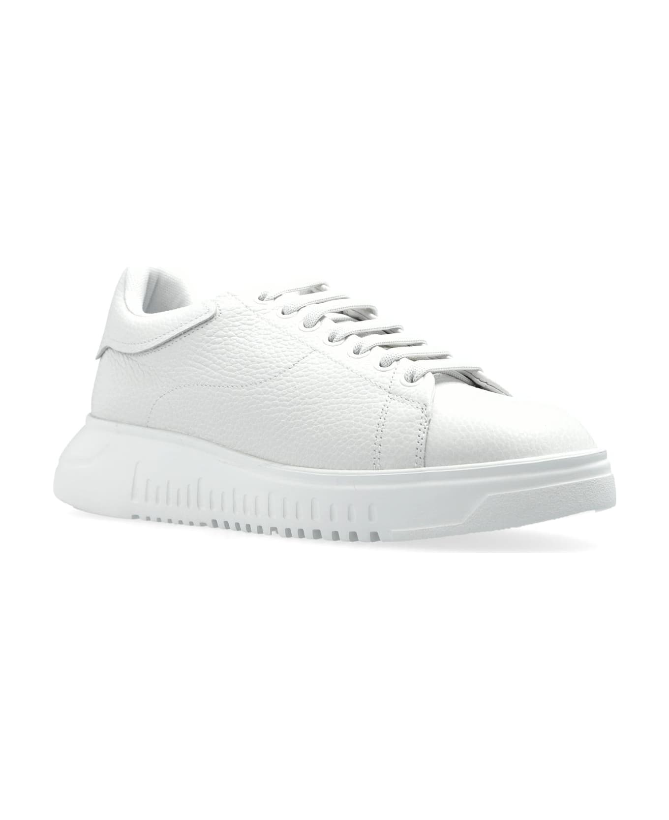 Emporio Armani Leather Sneakers - White