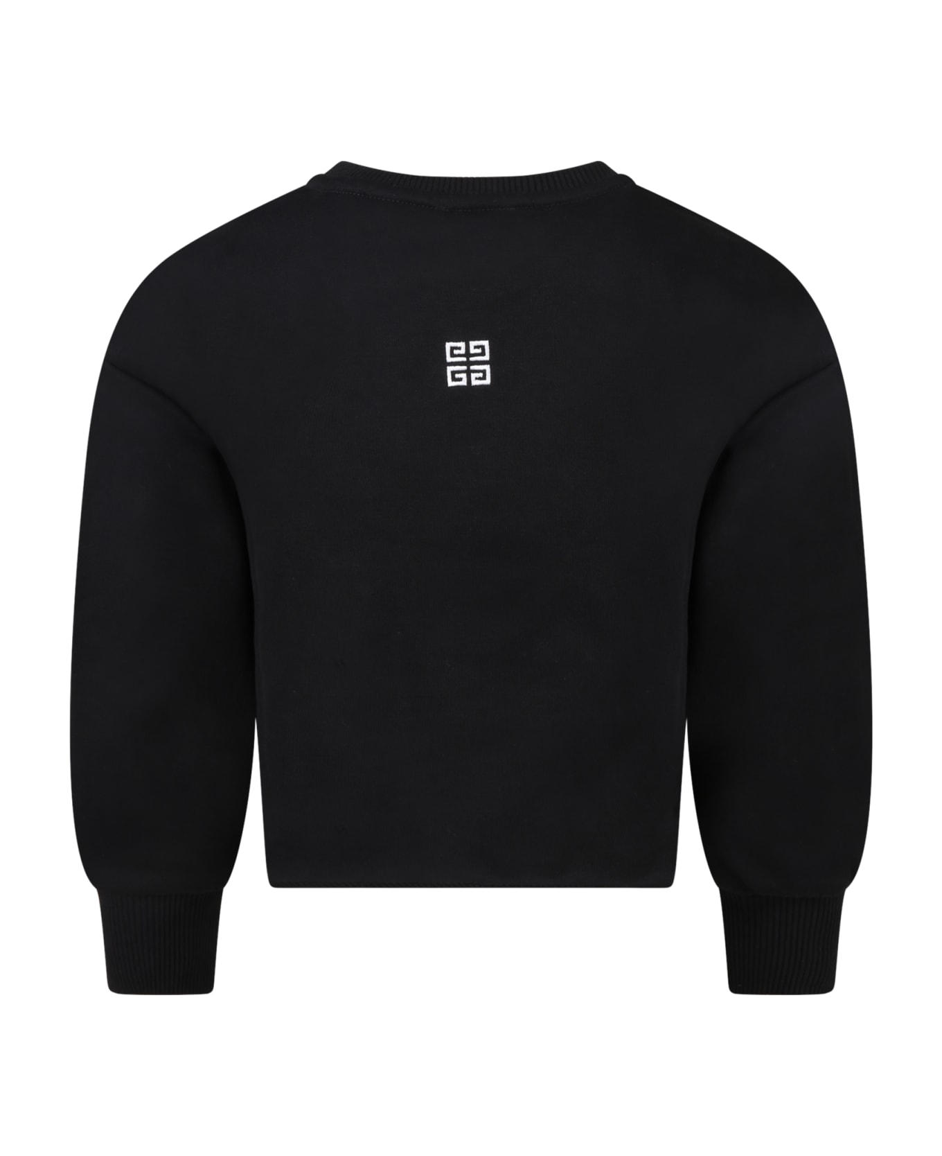 Givenchy Black Sweatshirt For Girl With White Logo - Black