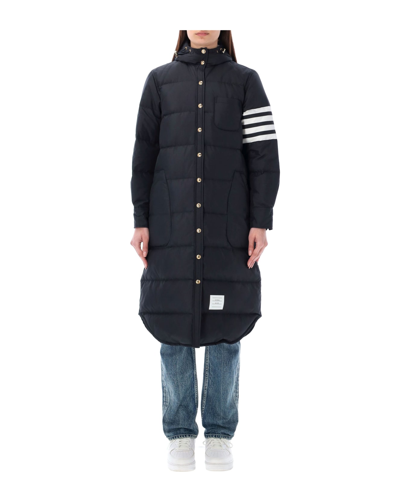 Thom Browne Downfilled Ripstop 4-bar Hooded Jacket - NAVY