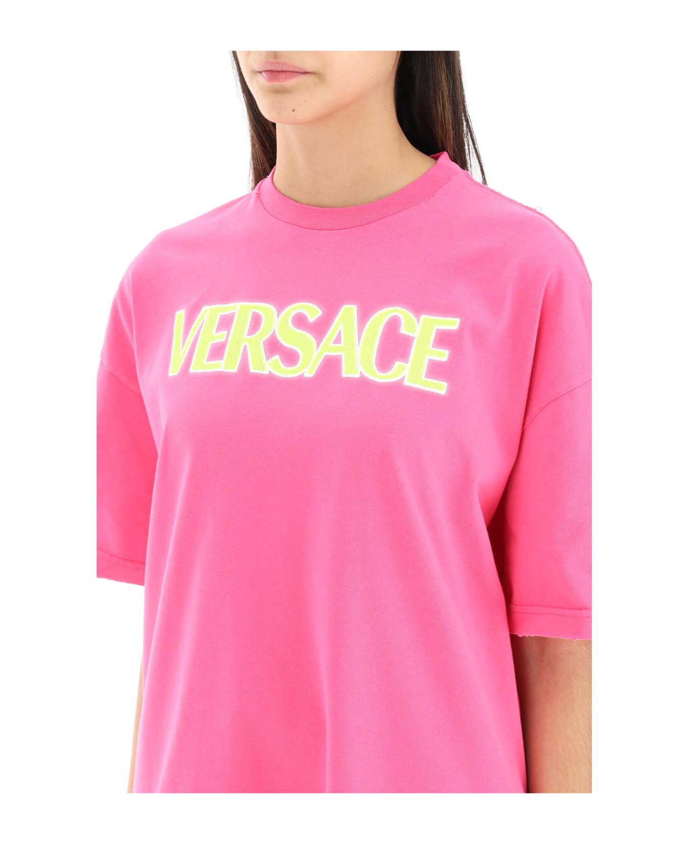 Versace Logo Cotton T-shirt - Pink