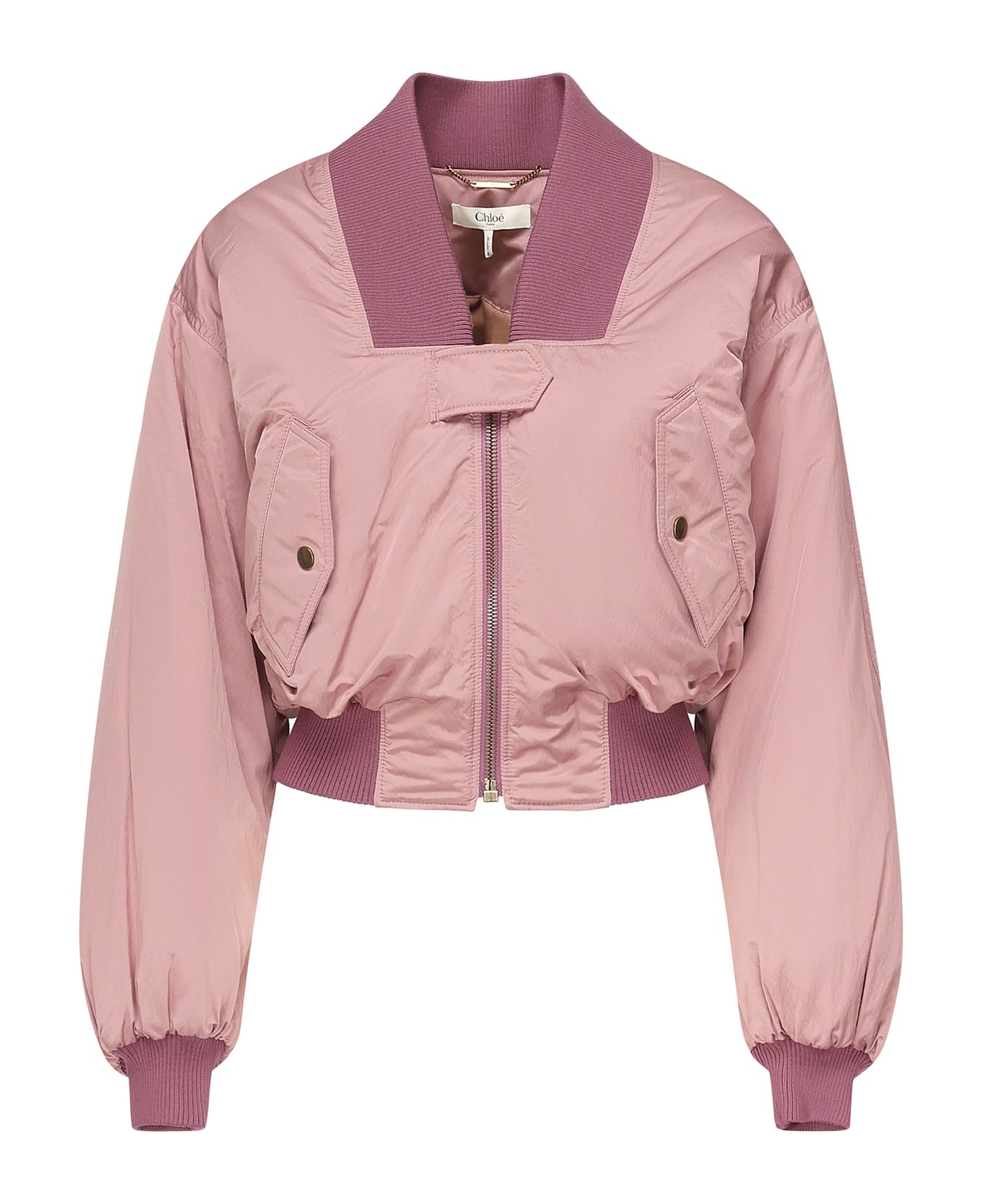 Chloé Nylon Bomber Jacket - Pink