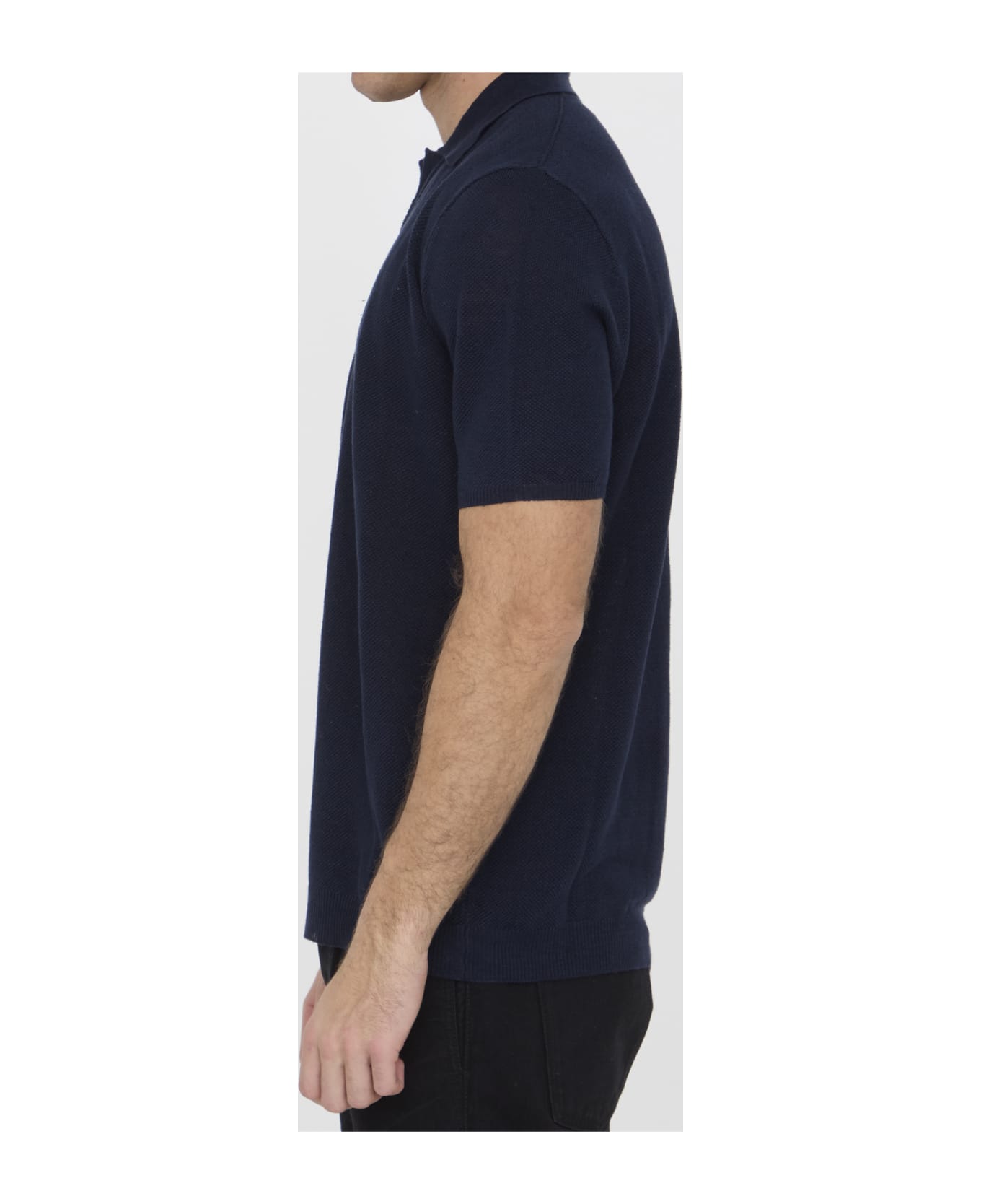 Roberto Collina Linen Polo Shirt - BLUE