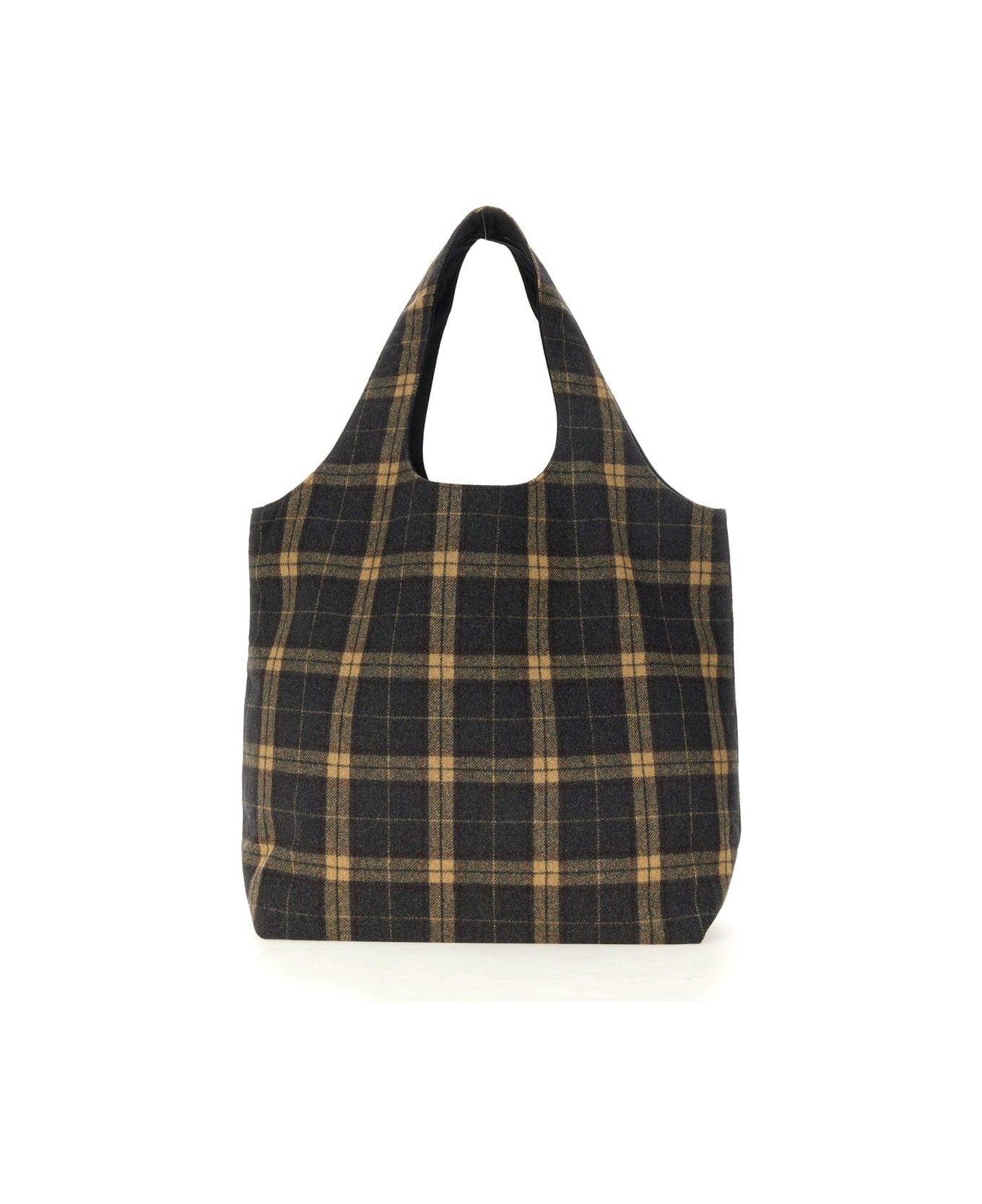 A.P.C. Ninon Checked Top Handle Bag - Plc Heathered Anthracite