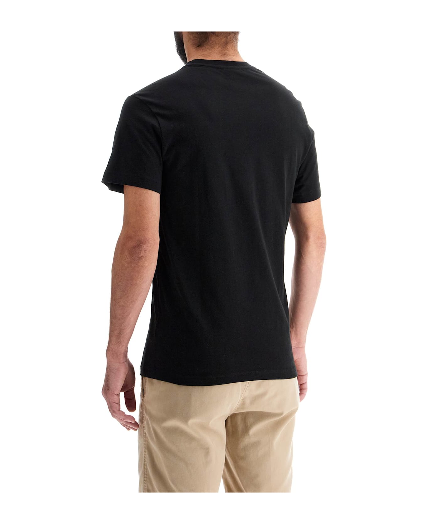 Lacoste T-shirt With Patch Logo Design - BLACK (Black)