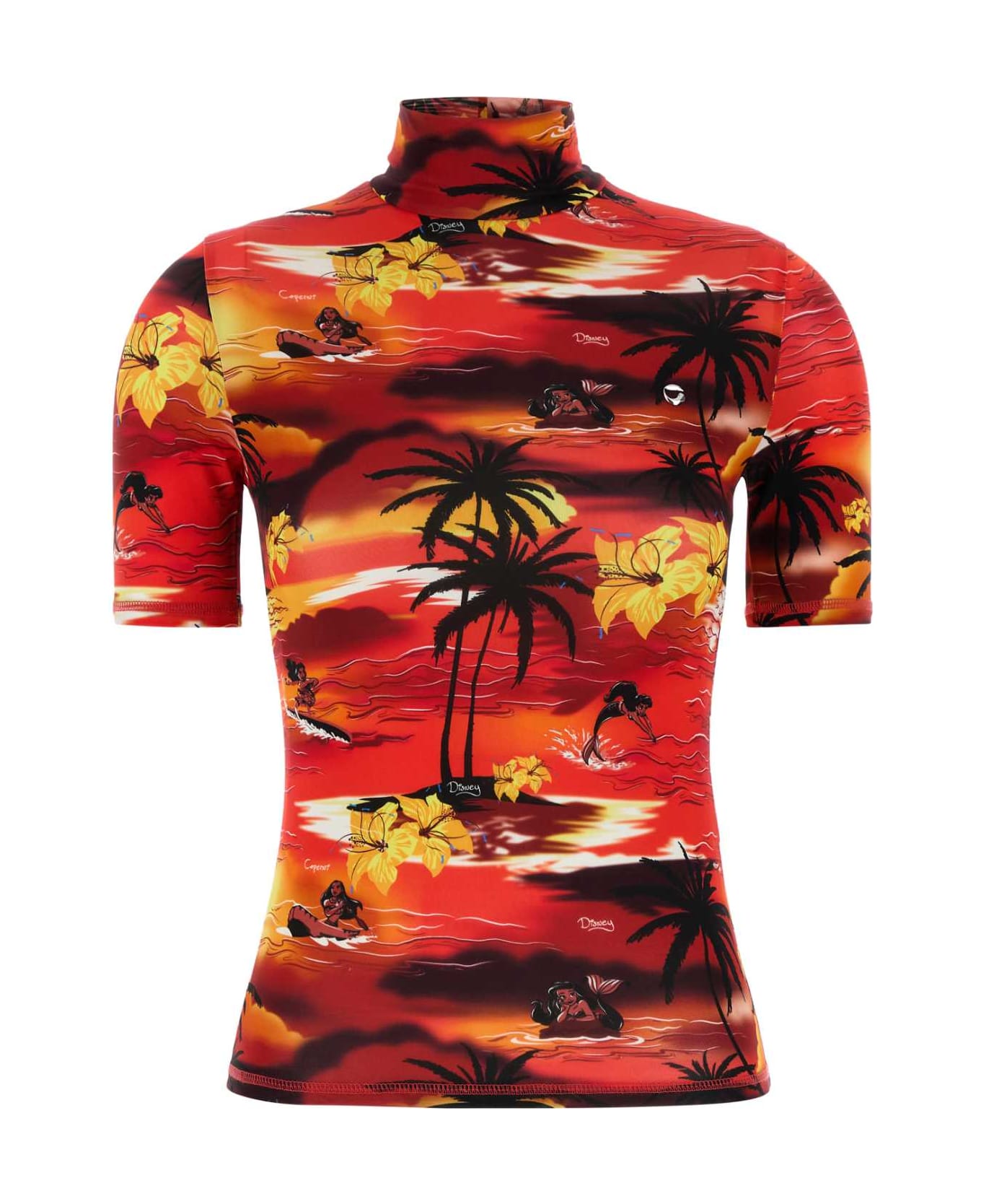 Coperni Printed Stretch Viscose Coperni X Disney T-shirt - PRINTREDTROPICAL