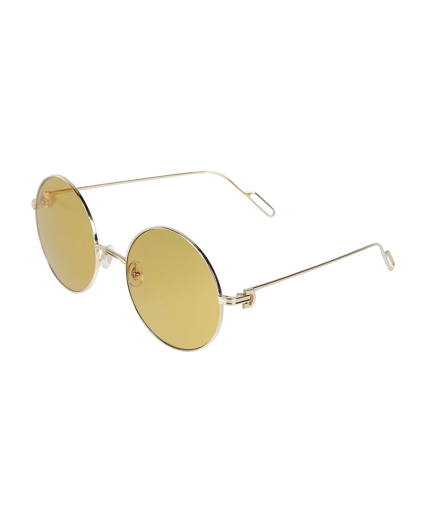 Cartier Eyewear Round Classic Sunglasses - 004 gold gold yellow サングラス