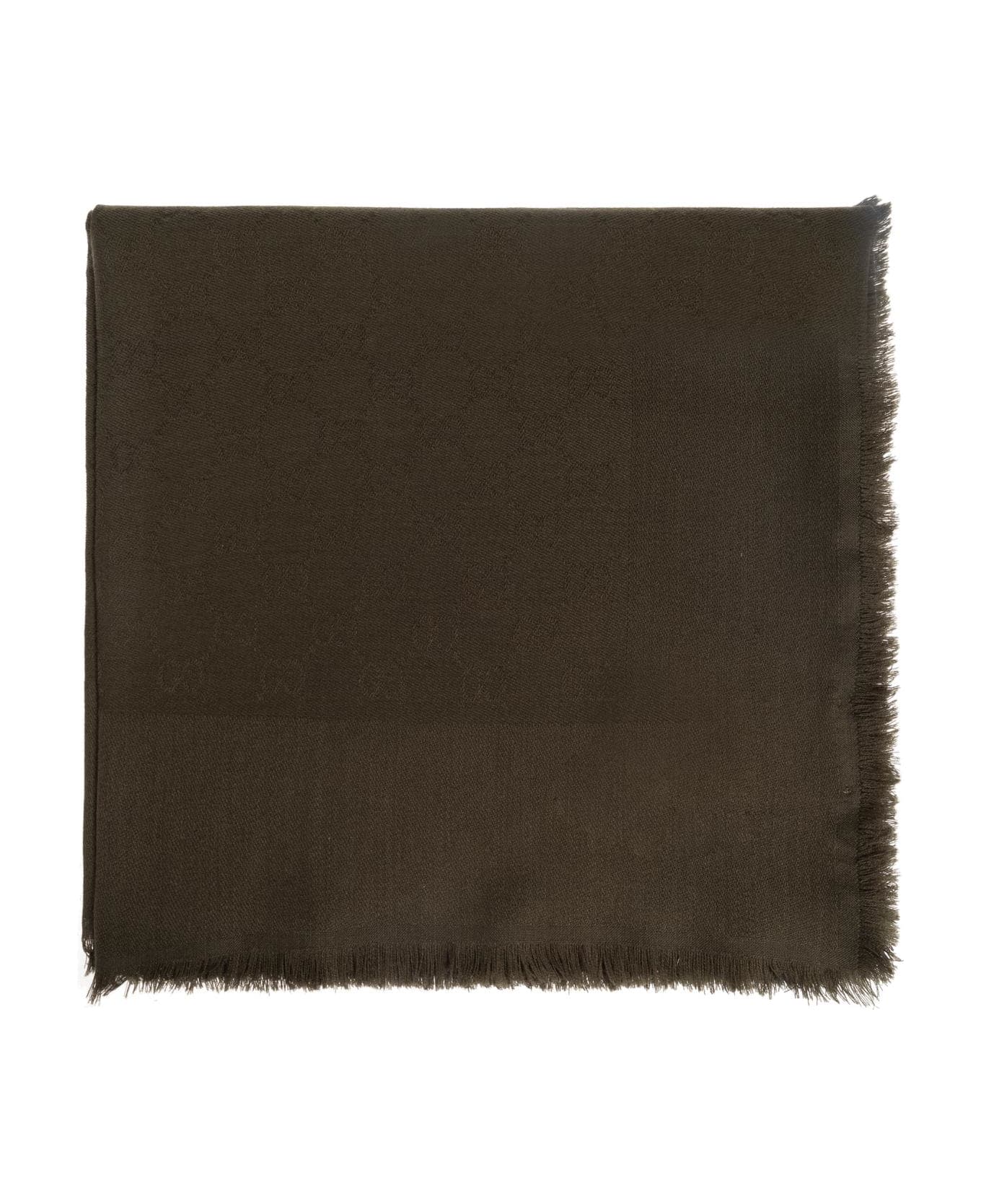 Gucci Scarf With 
gg
 Pattern - Green