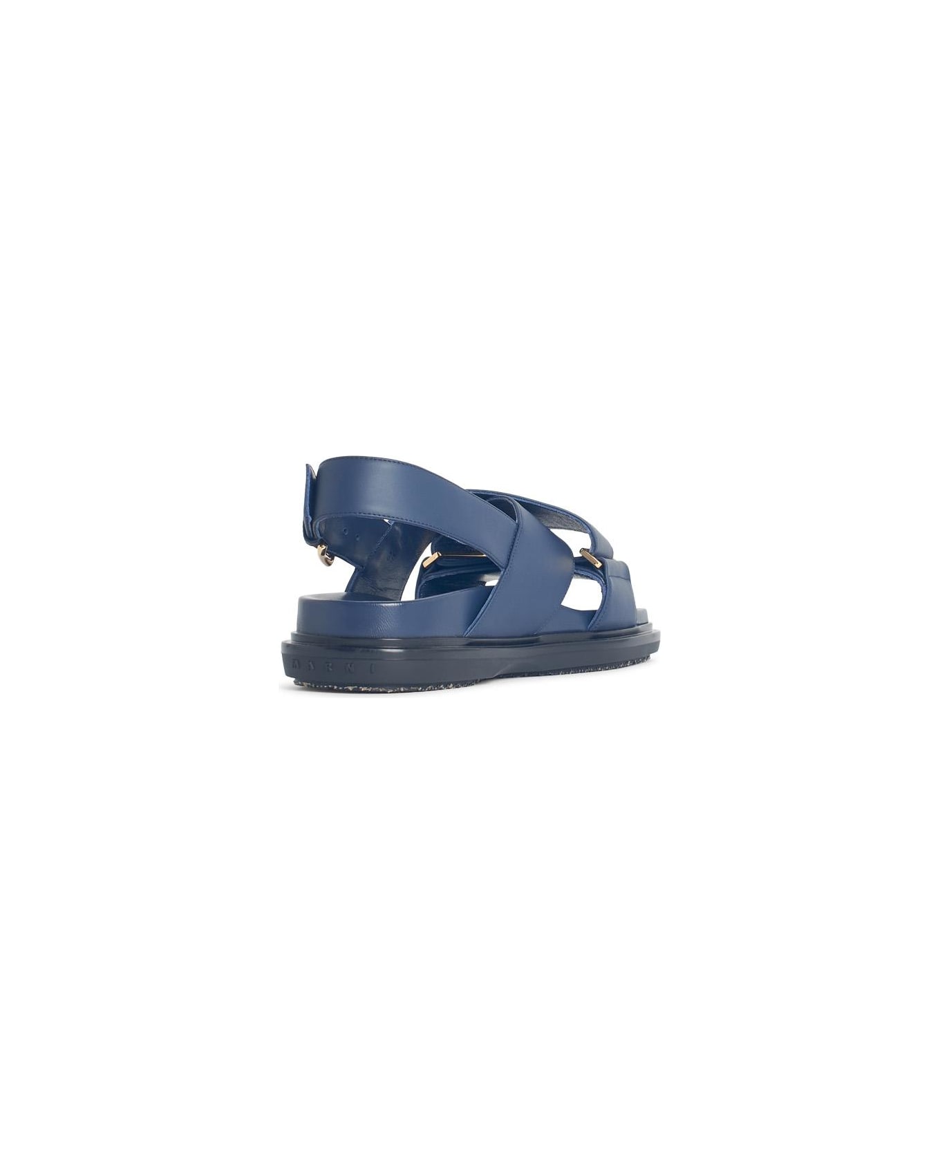 Marni 'fussbett' Blue Leather Sandals - Royal Blue
