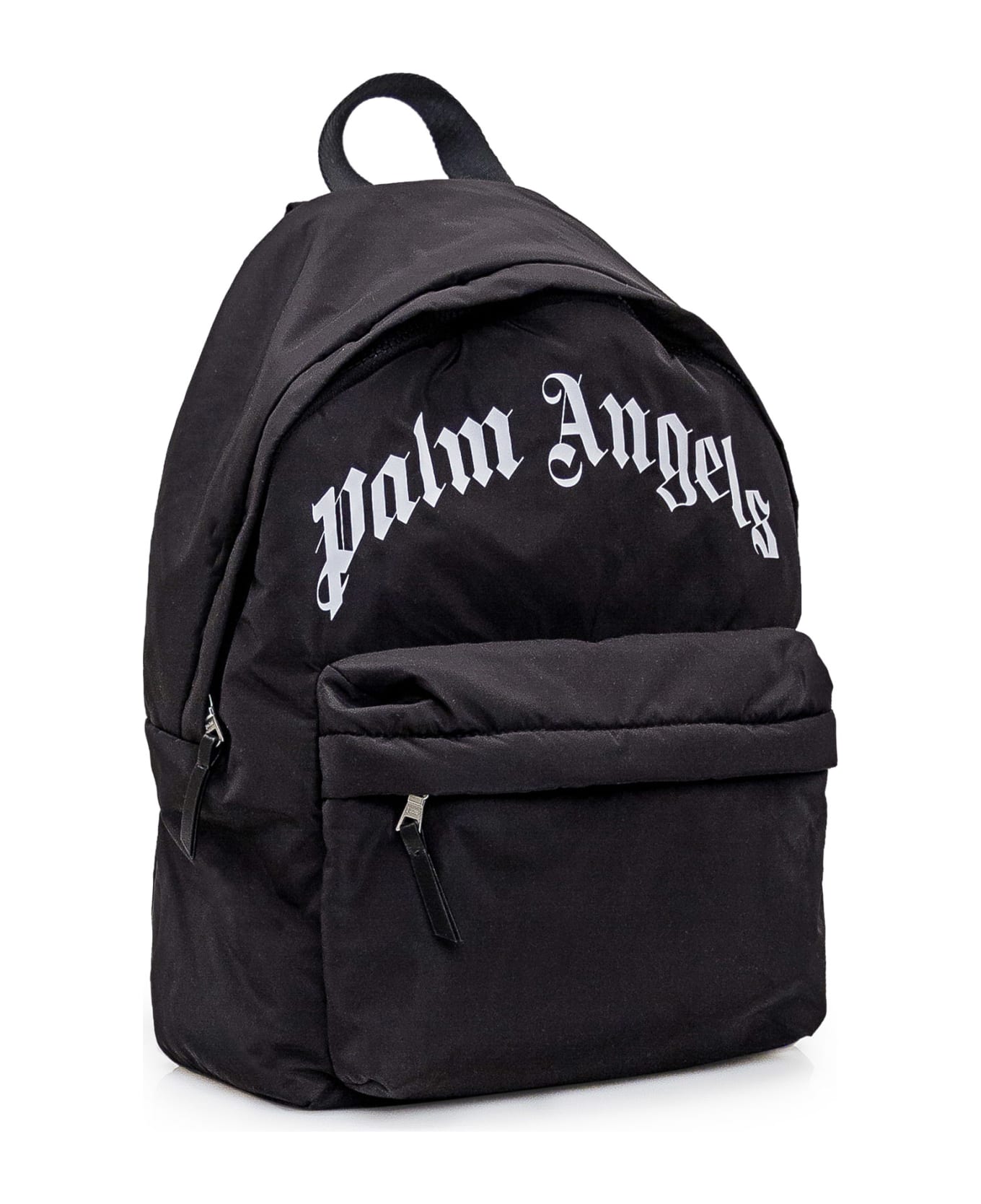 Palm Angels Logo Backpack - BLACK WHITE
