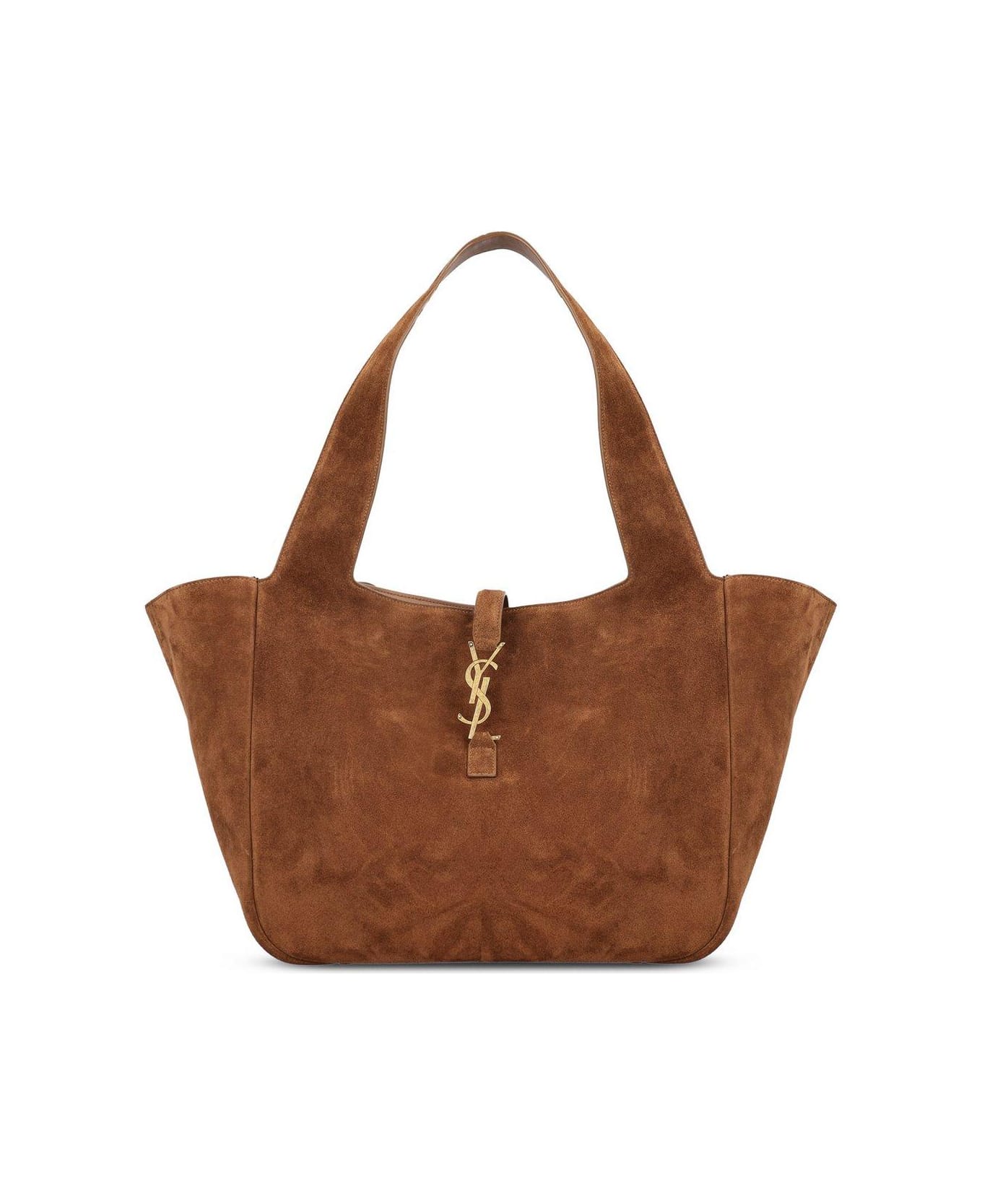 Saint Laurent Le 5 à 7 Logo Plaque Shoulder Bag - BROWN