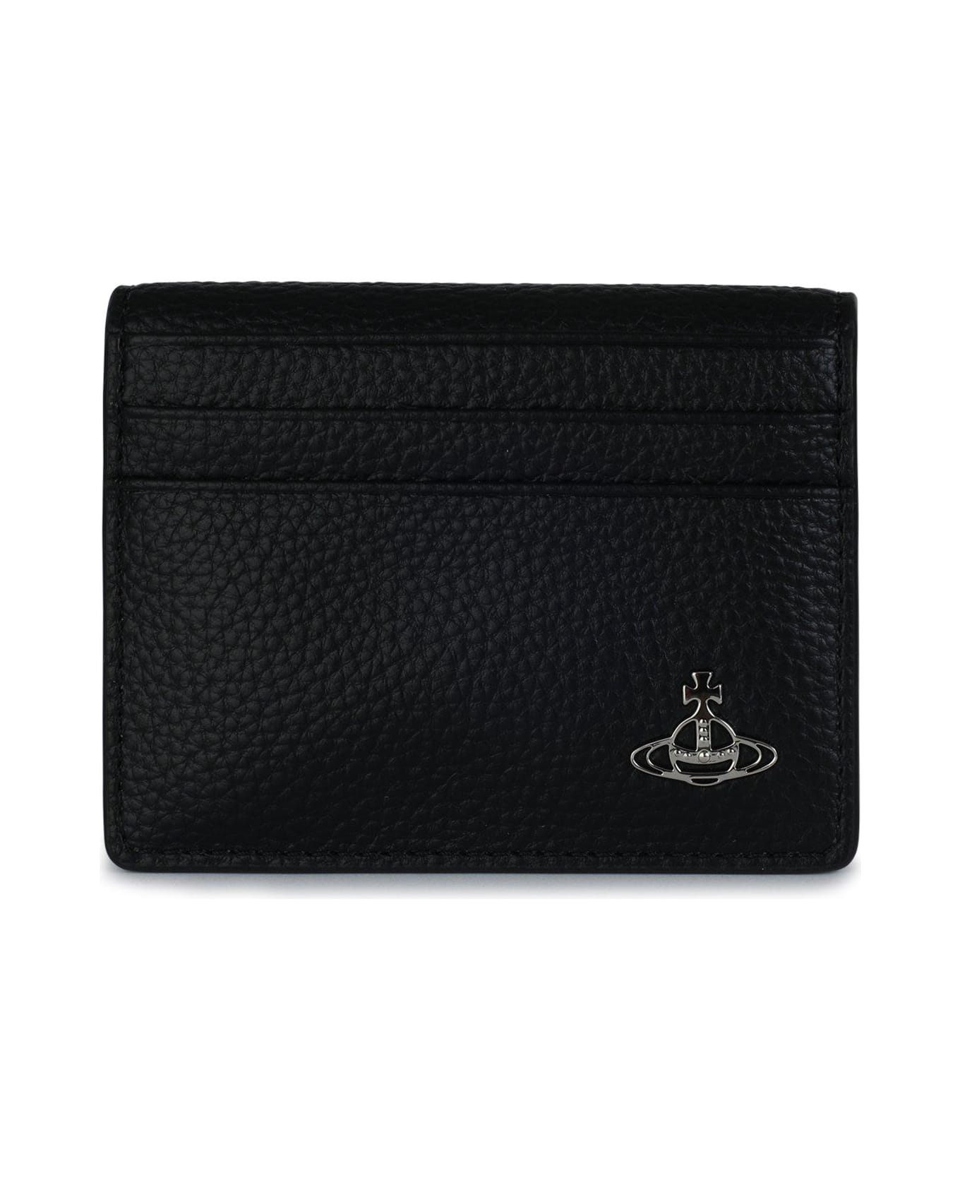 Vivienne Westwood Orb Plaque Bifold Cardholder - BLACK