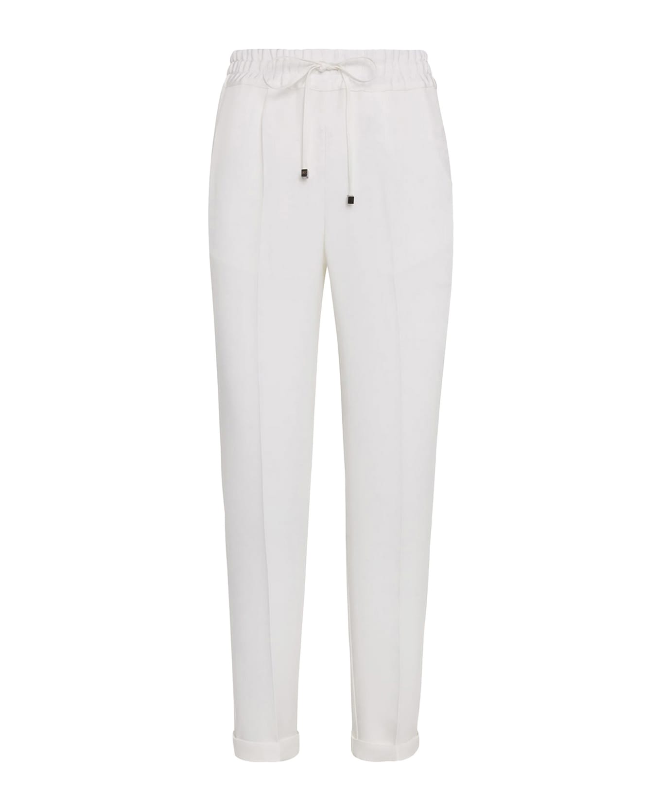 Kiton Trousers Silk - WHITE スウェットパンツ