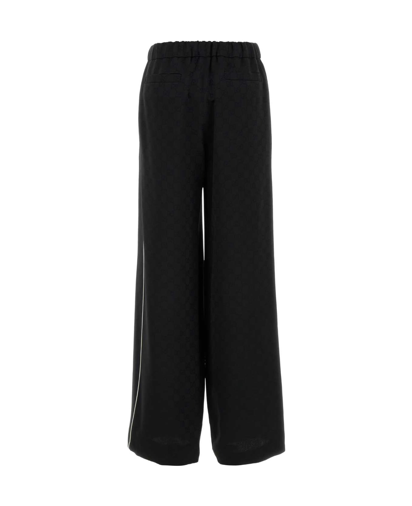 Gucci Black Satin Pyjama Pant - Black