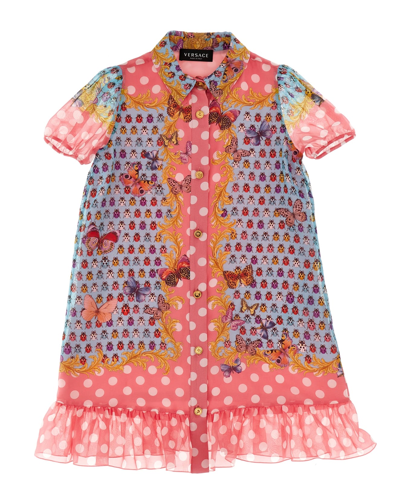 Versace Heritage Butterflies And Ladybugs Kids' La Vacanza Capsule Dress - Multicolor
