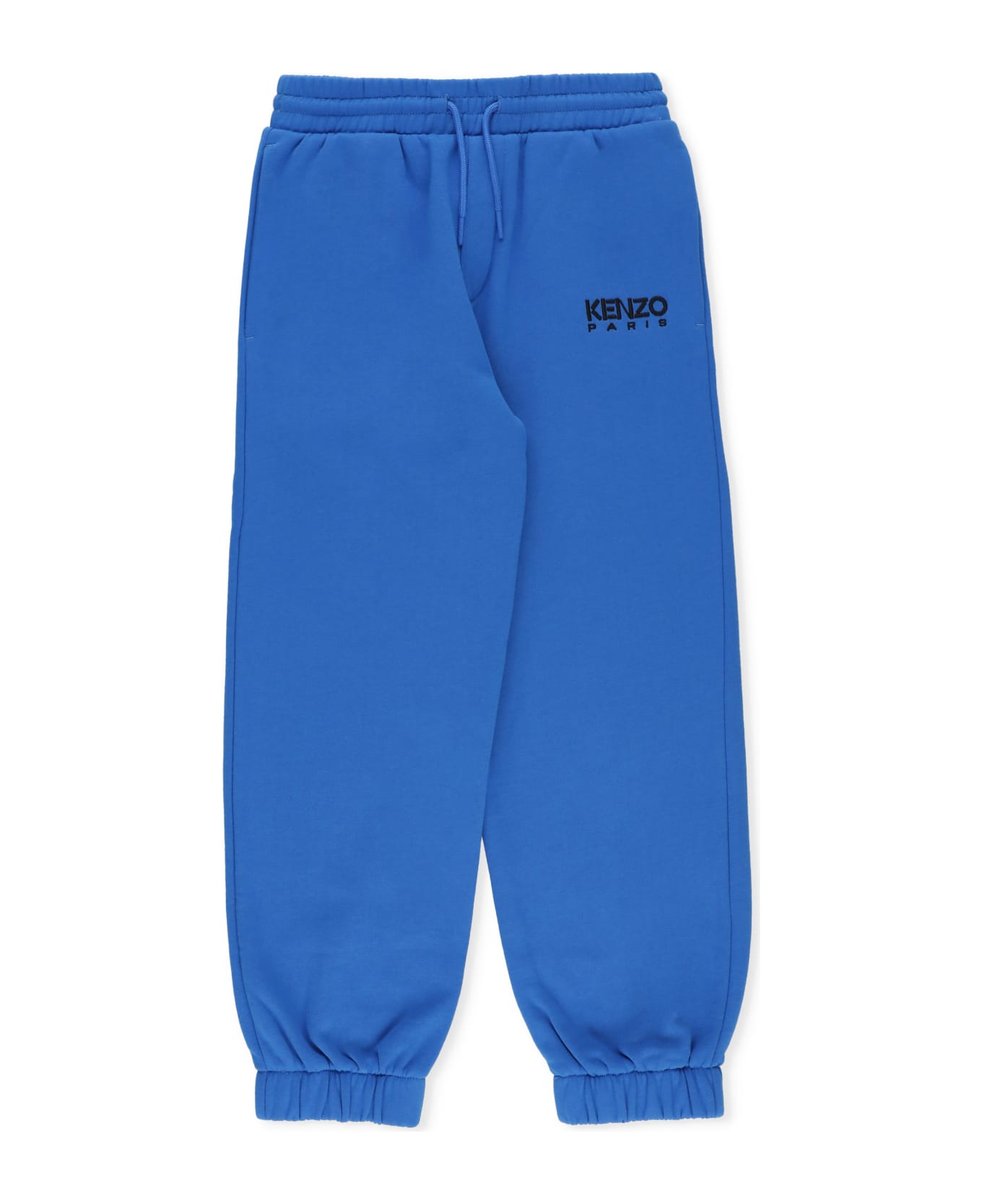 Kenzo Kids Cotton Logoed Pants - Blue ボトムス