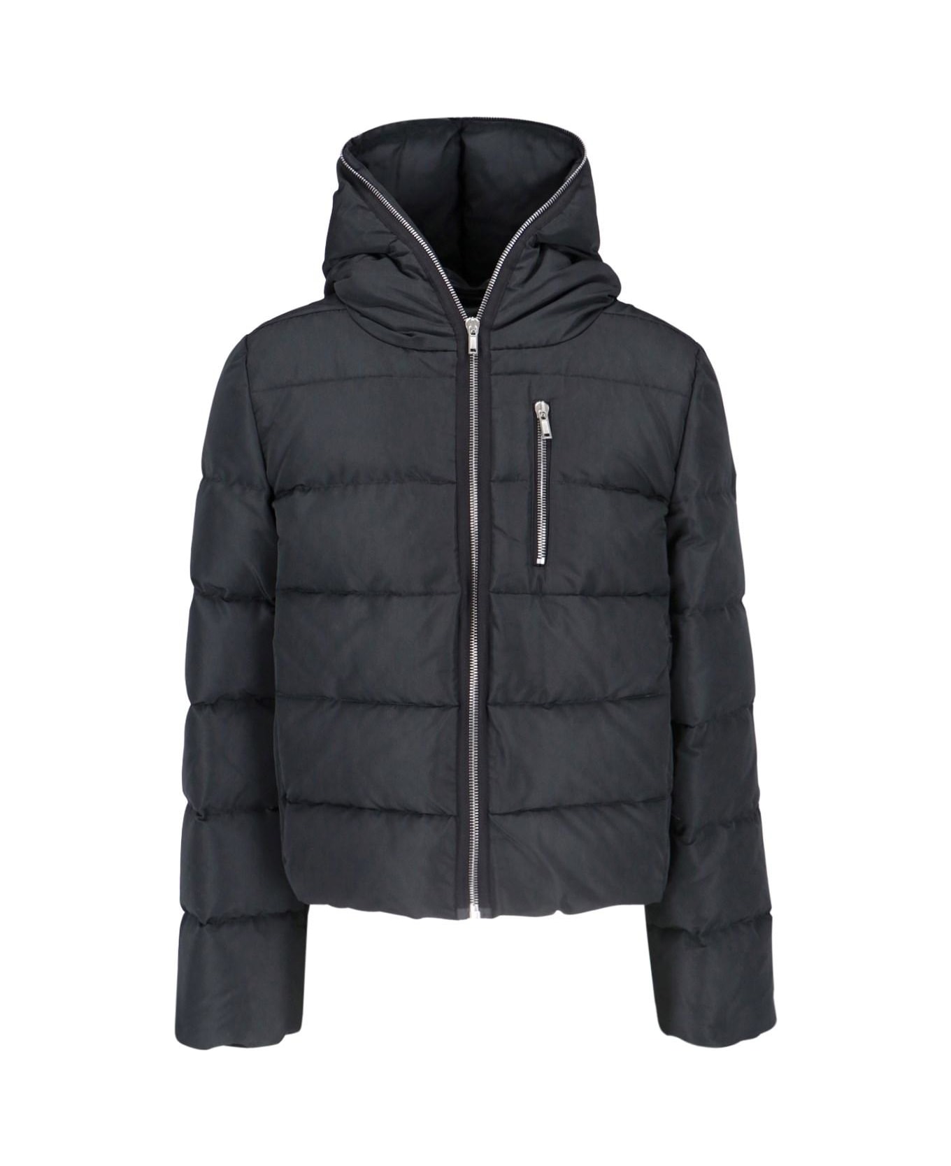 Rick Owens Cropped Hooded Down Jacket - Black