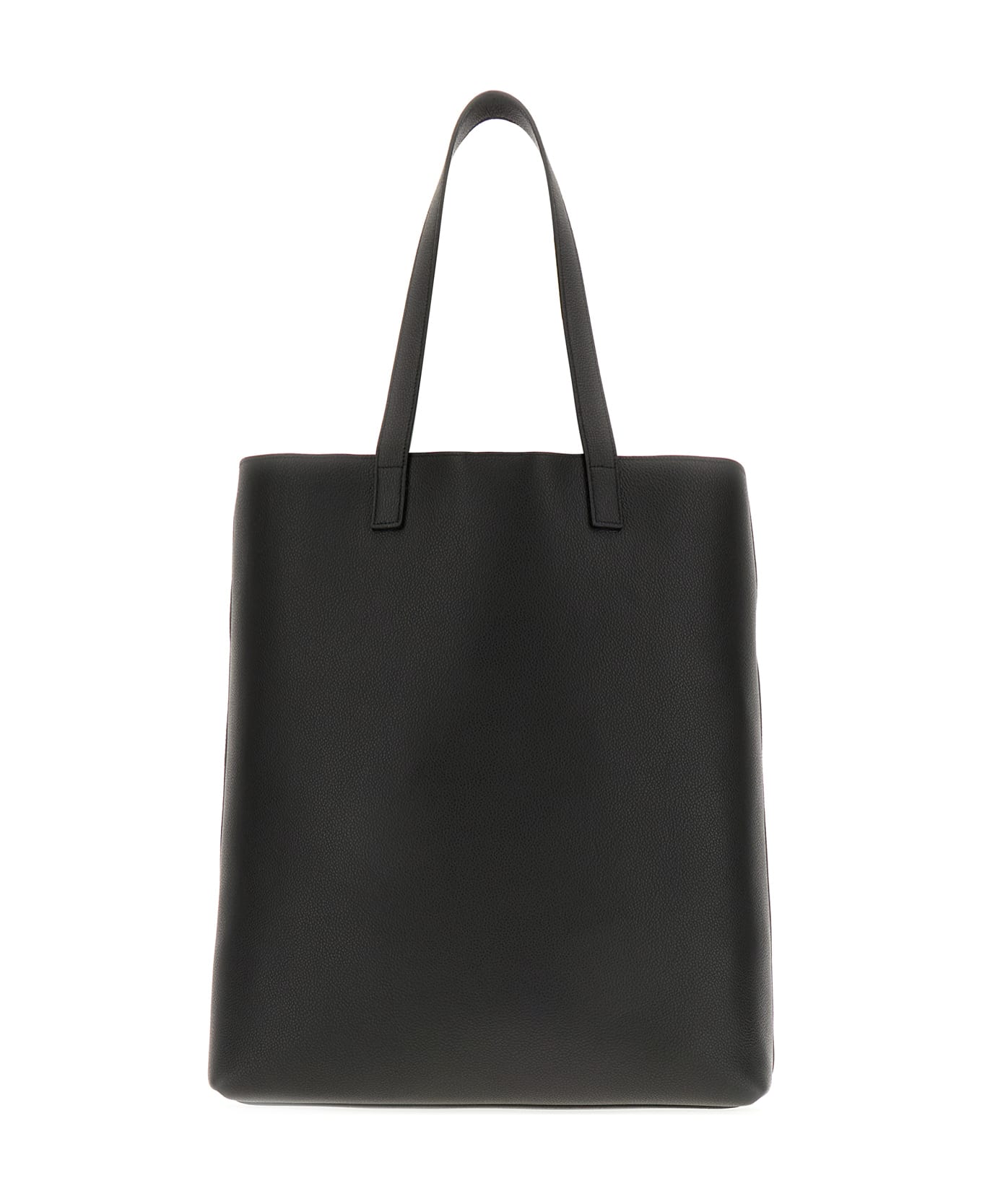 Saint Laurent Black Leather Shopping Bag - Black