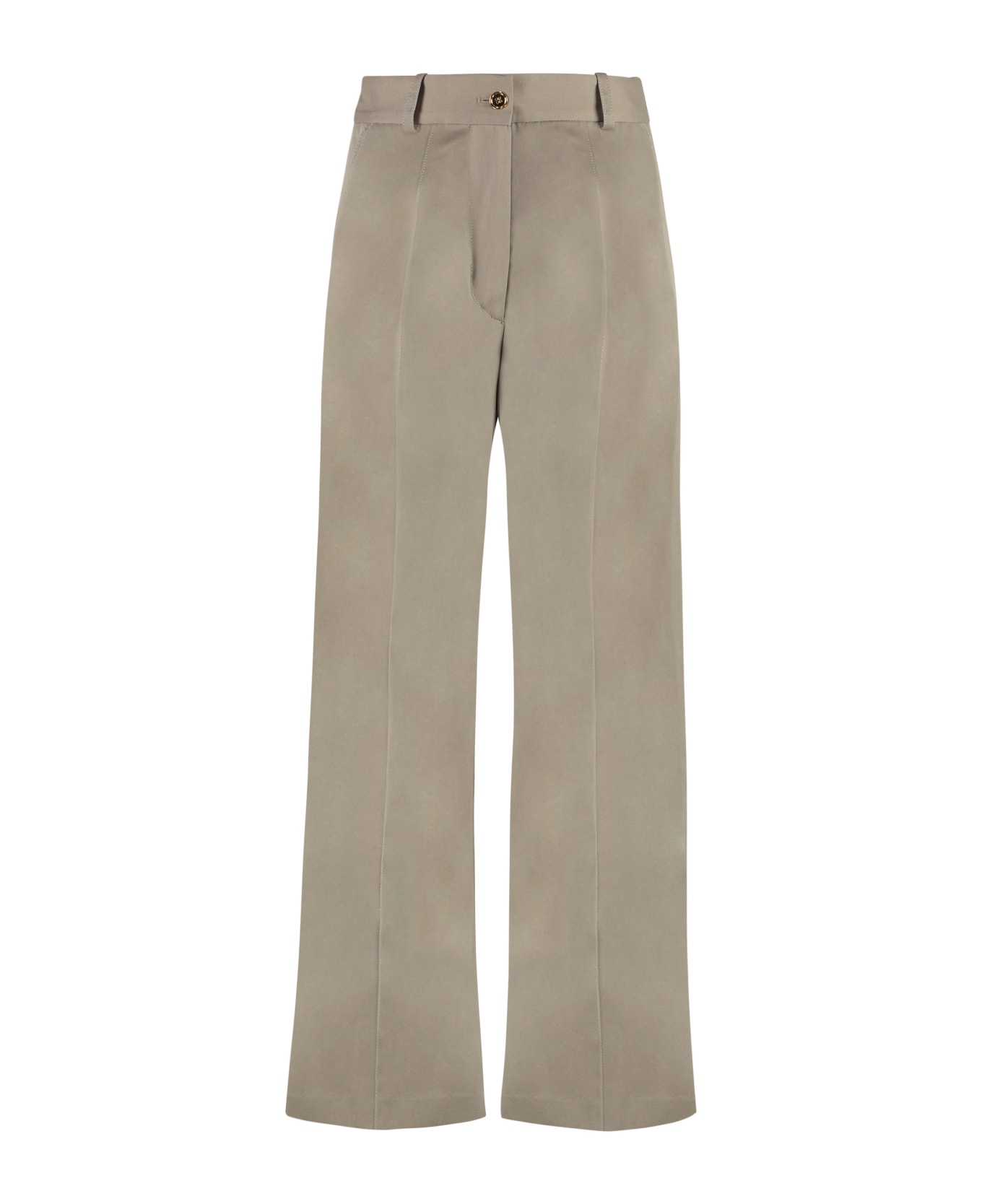 Patou High-rise Cotton Trousers - Beige