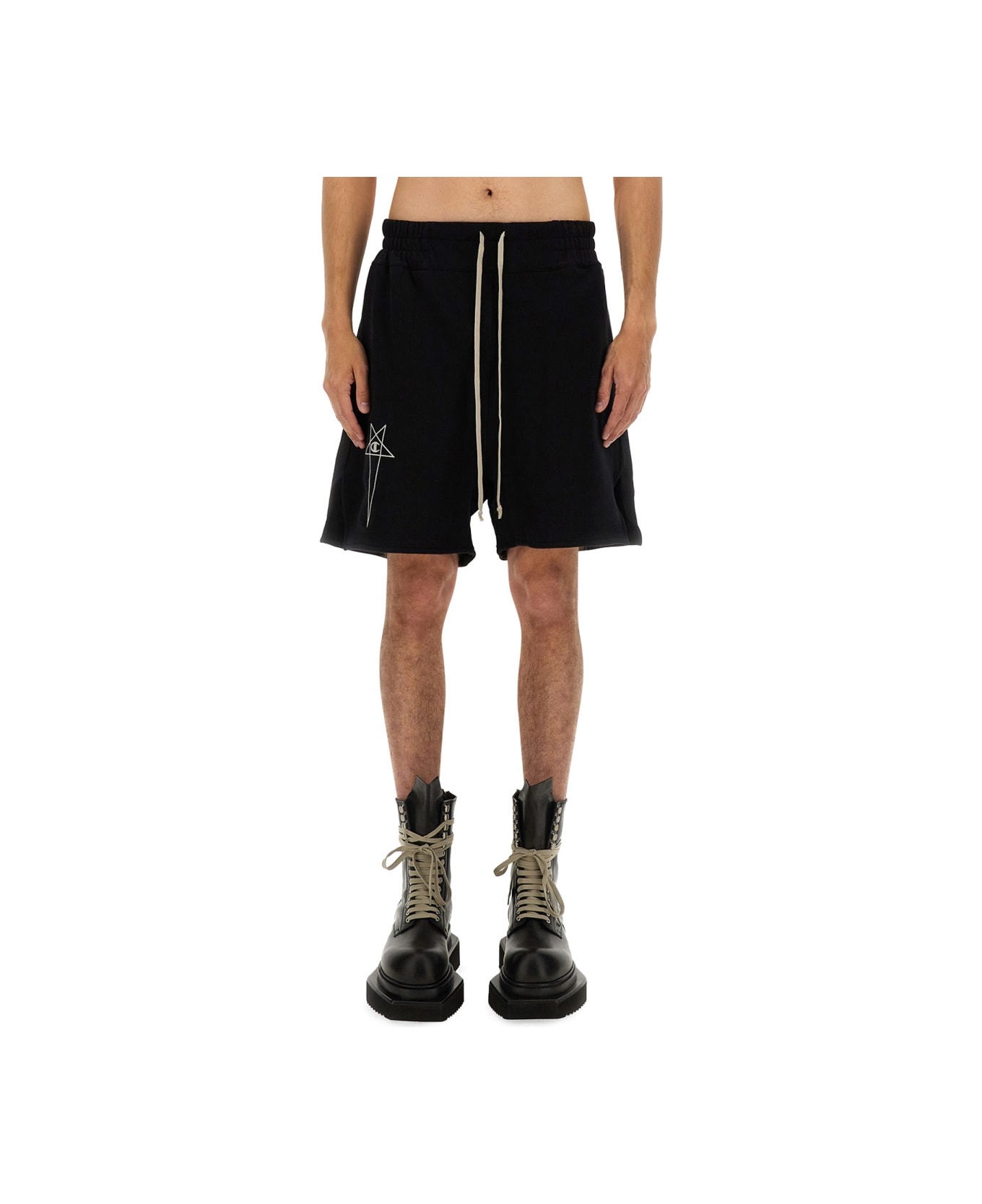 Rick Owens x Champion Cotton Shorts - BLACK