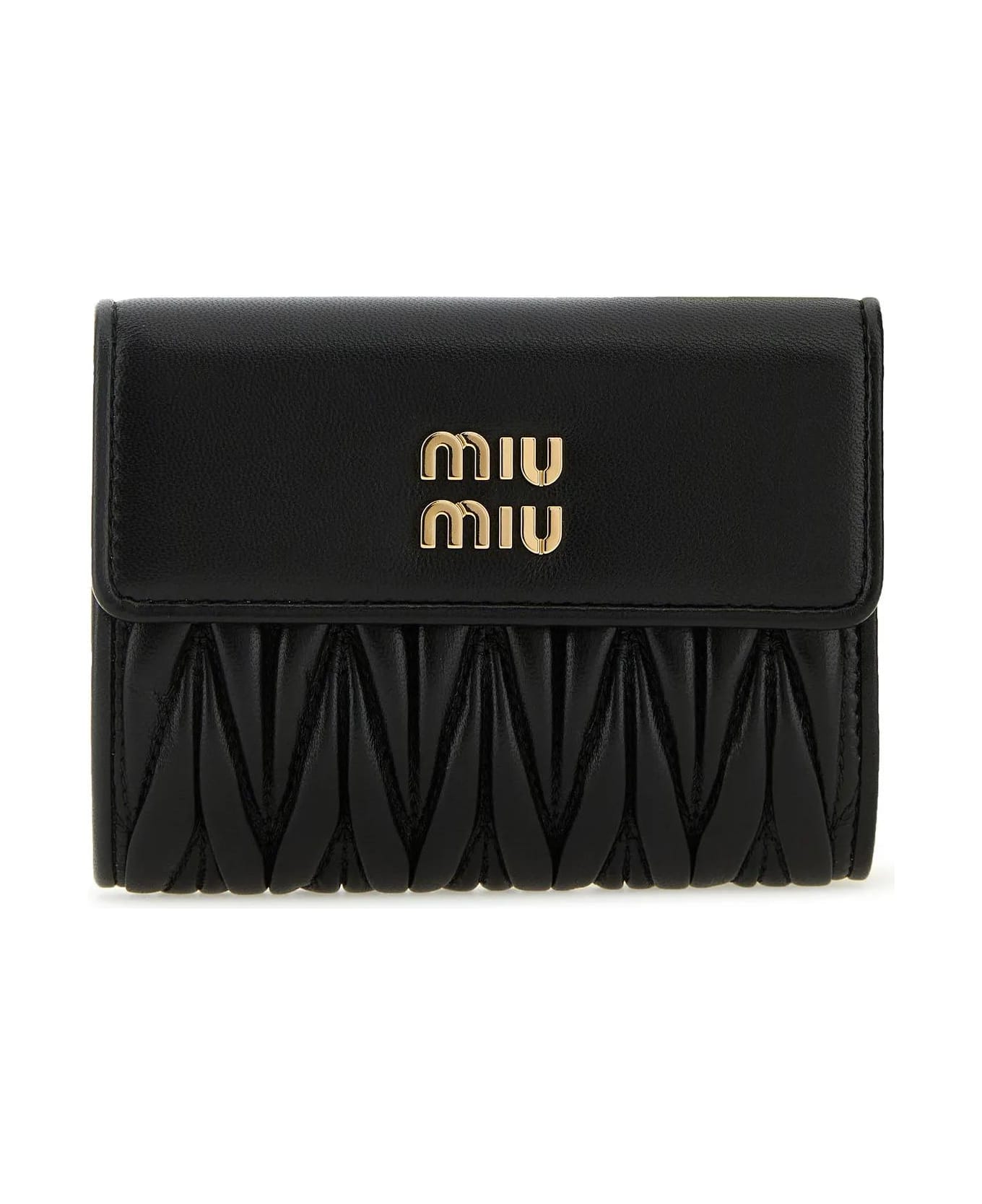 Miu Miu Black Leather Wallet - Nero 財布