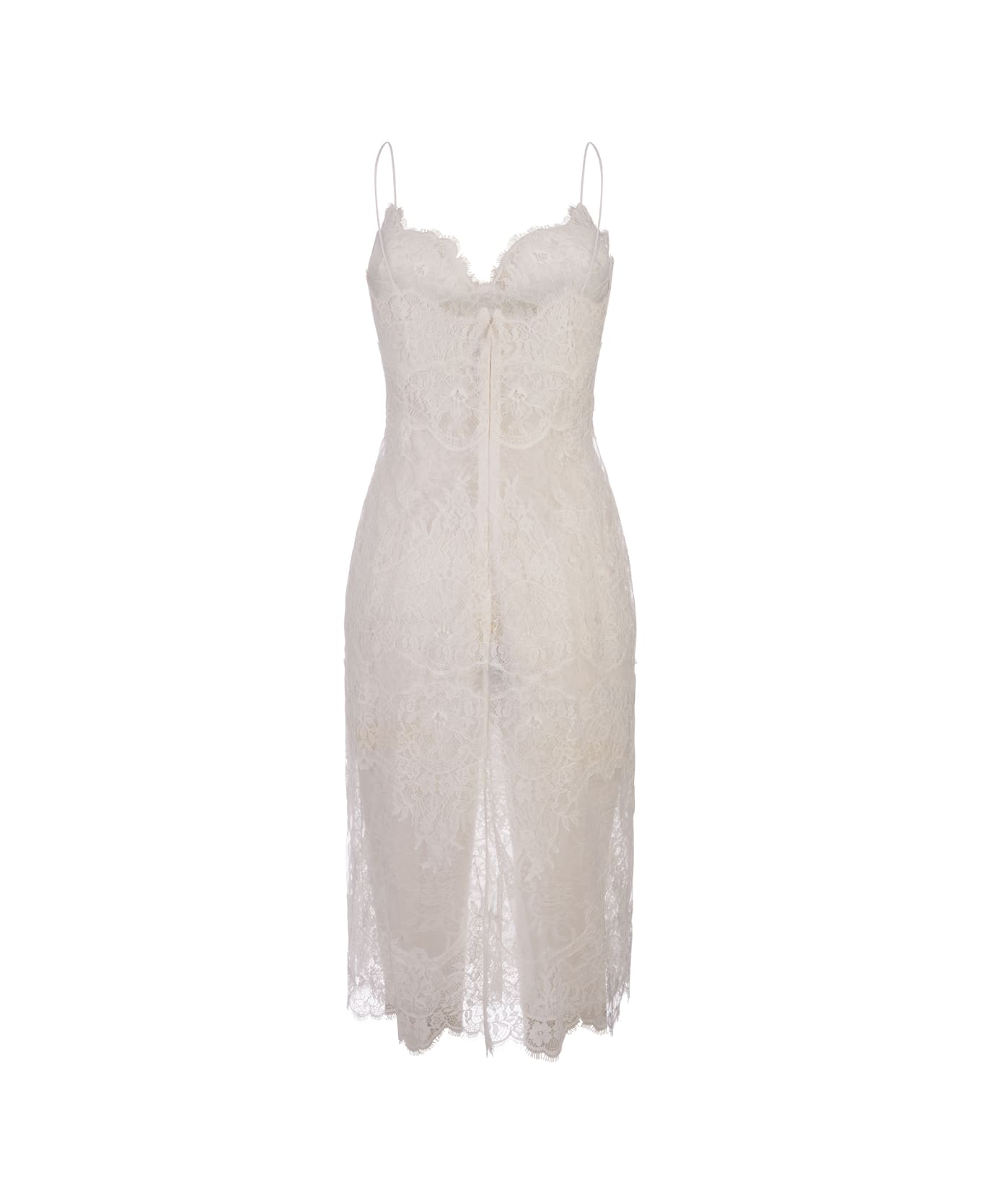 Ermanno Scervino All-over White Lace Lingerie Dress - White ジャンプスーツ