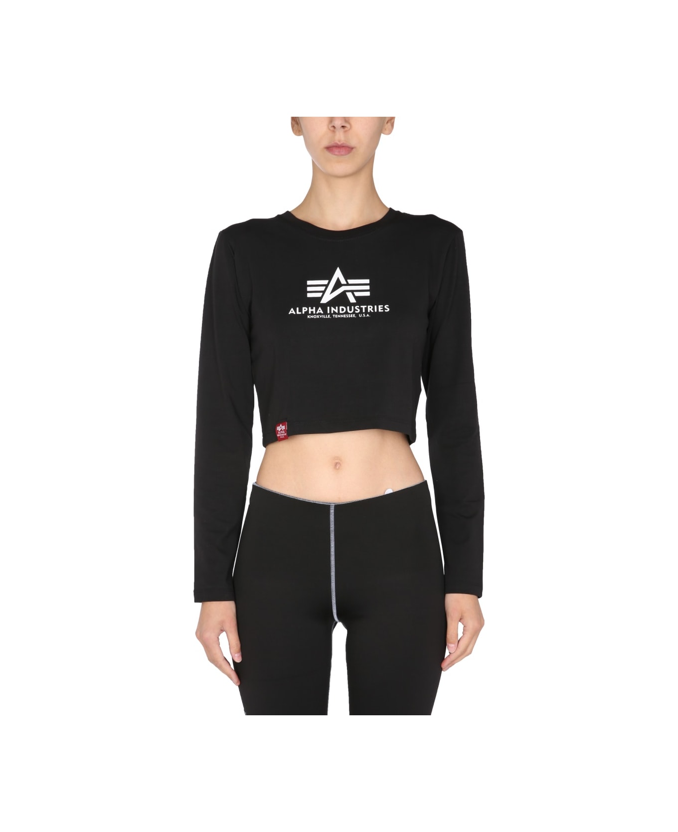 Alpha Industries Cropped Fit T-shirt - BLACK