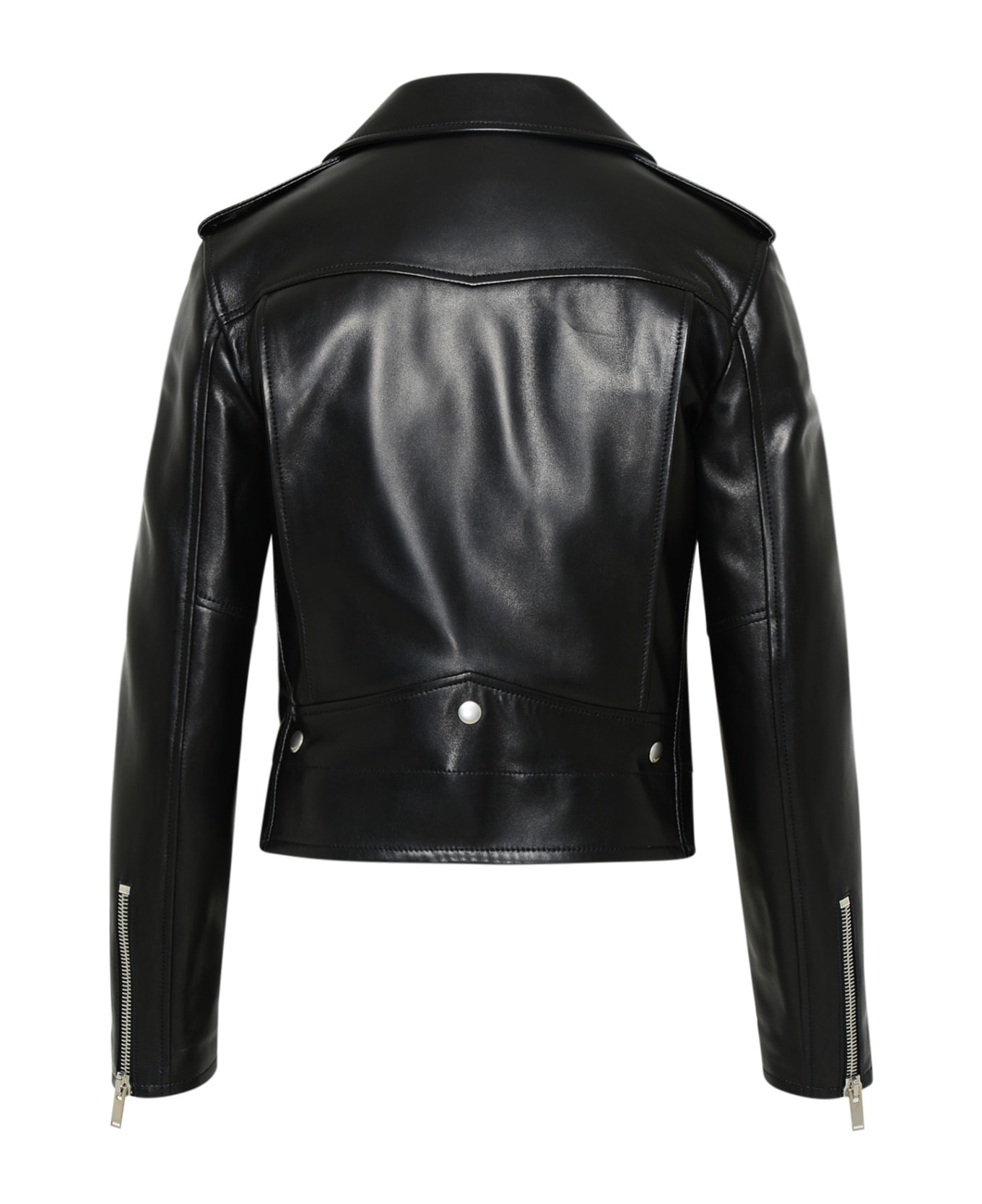 Saint Laurent Black Leather Motorcycle Biker Jacket - Black