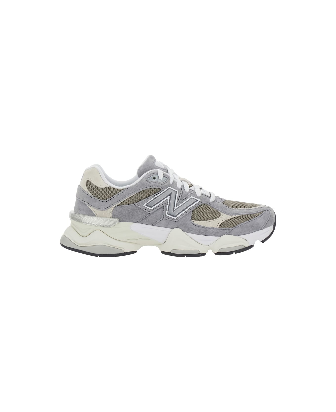 New Balance 
9060
 Grey Sneaker With Side Logo And Chunky Sole In Suede Unisex - Grey