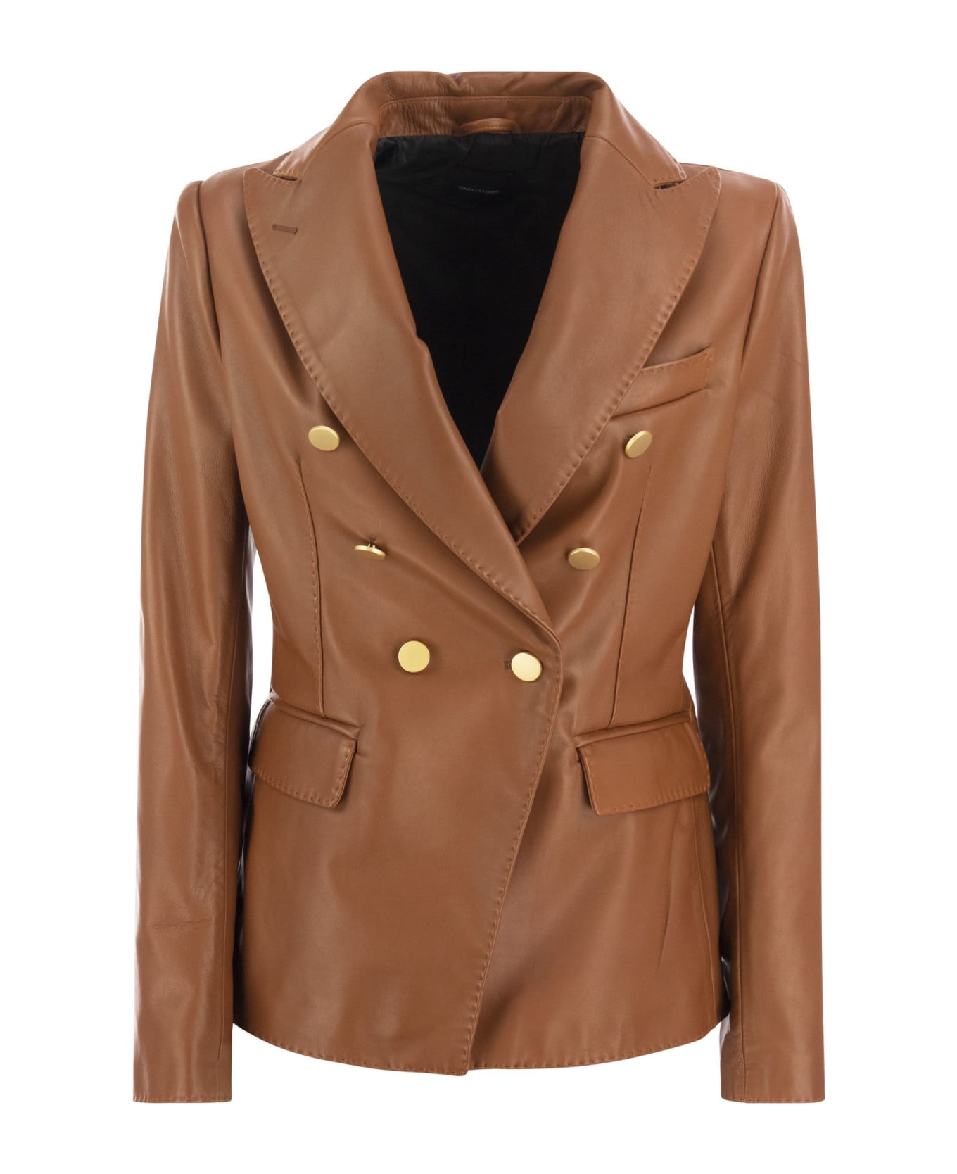 Tagliatore Lizzie- Double-breasted Leather Blazer - Leather