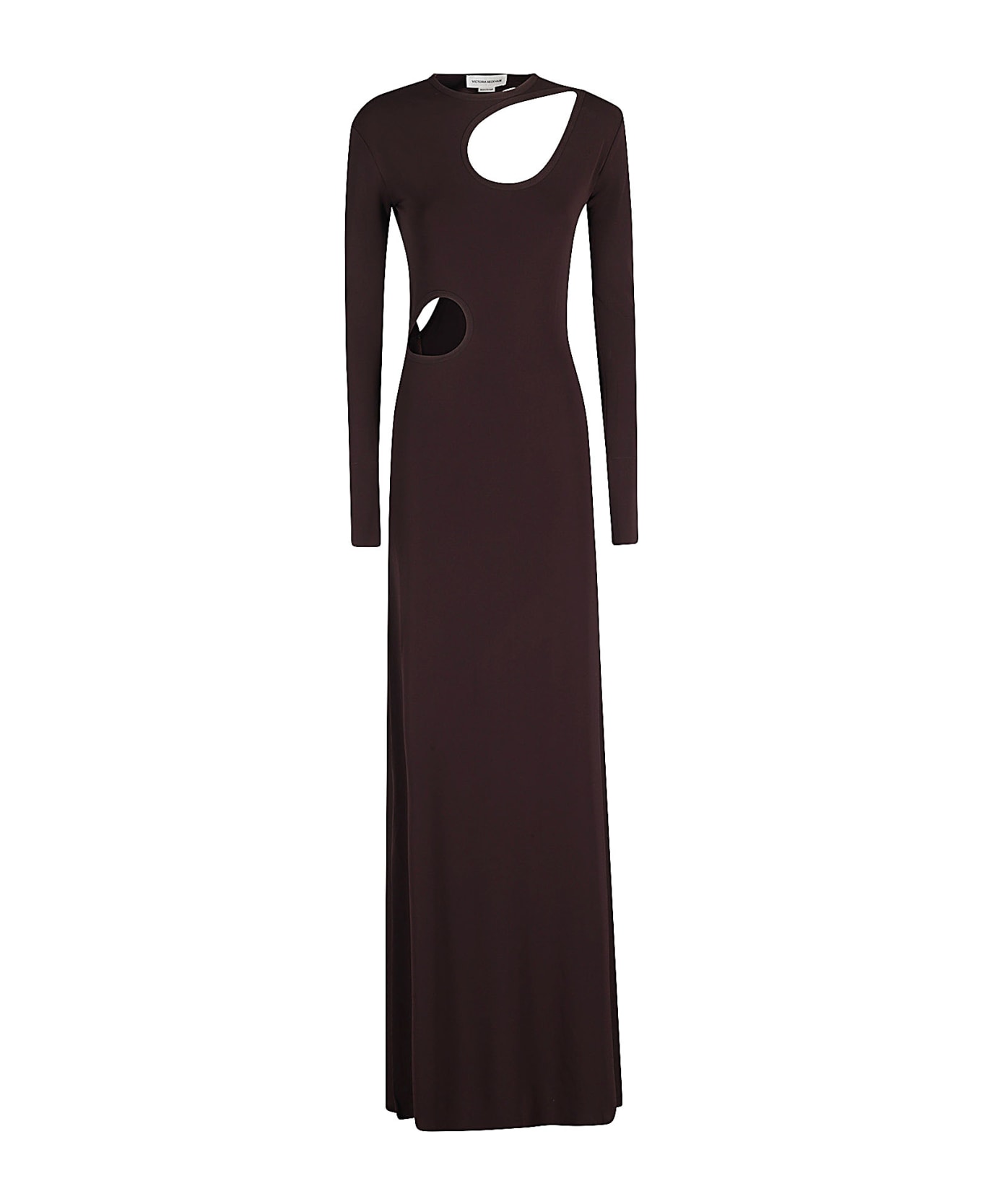 Victoria Beckham Cut Out Jersey Floorlength Dress - Deep Mahogany