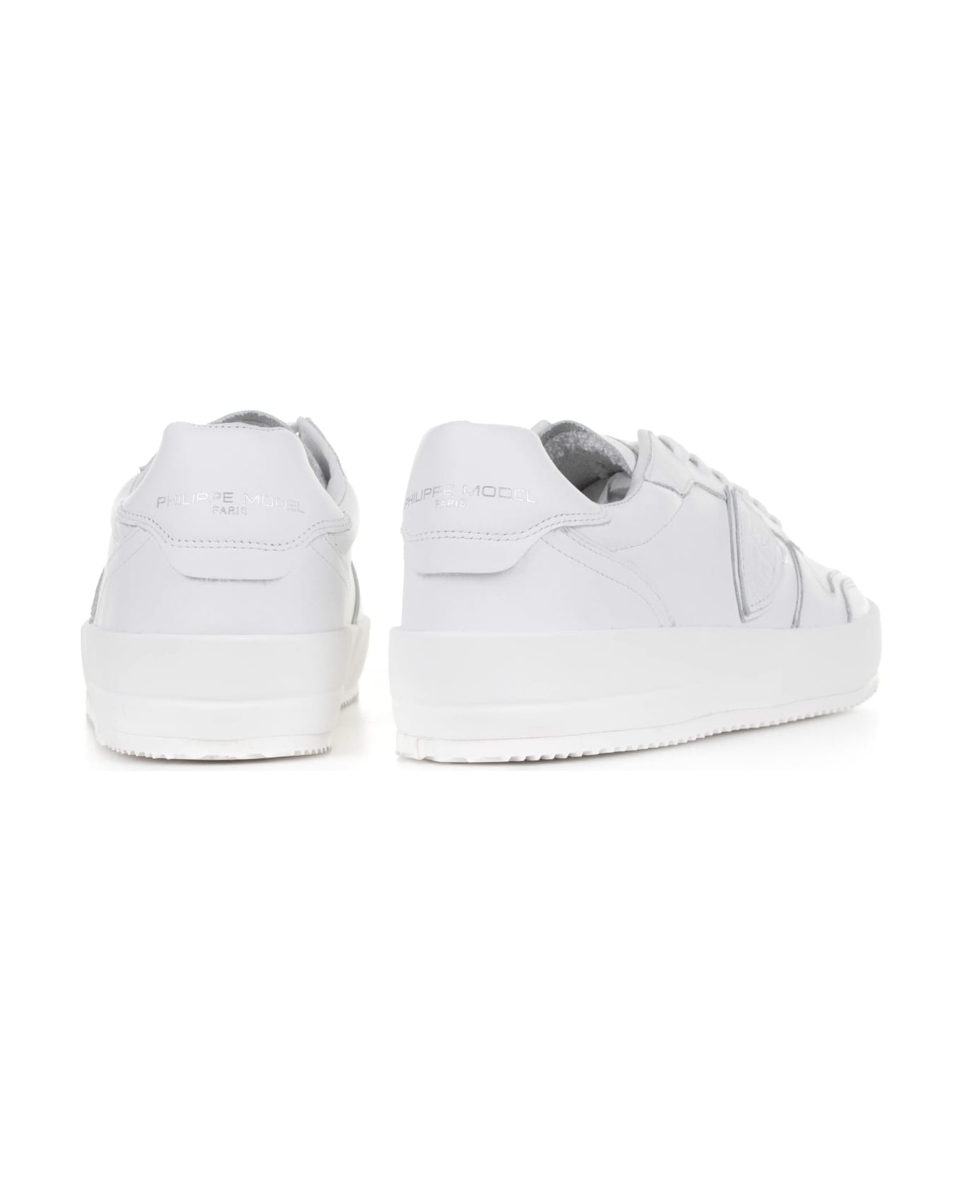Philippe Model Nice White Low Sneakers For Men - BLANC