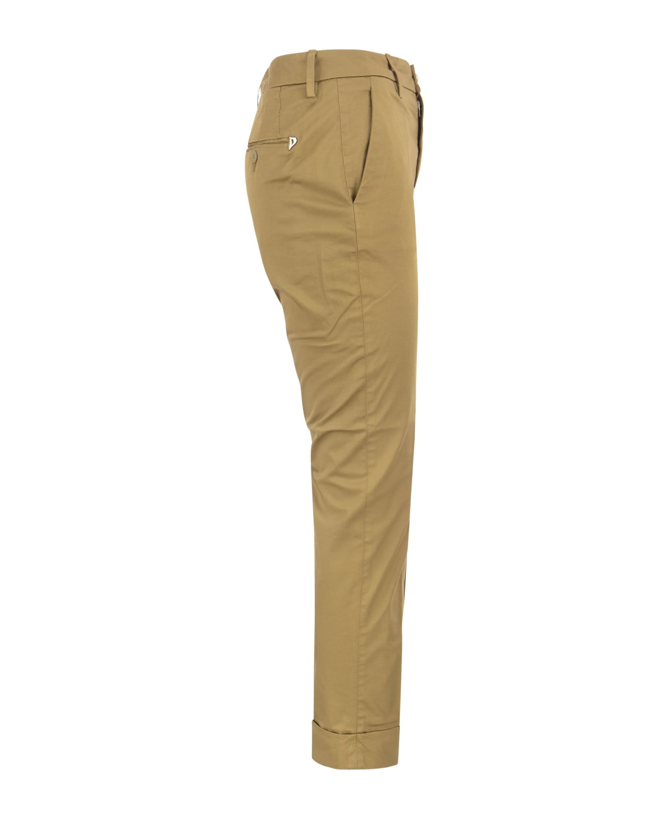 Dondup Erin - Slim Cotton Trousers - Tobacco ボトムス