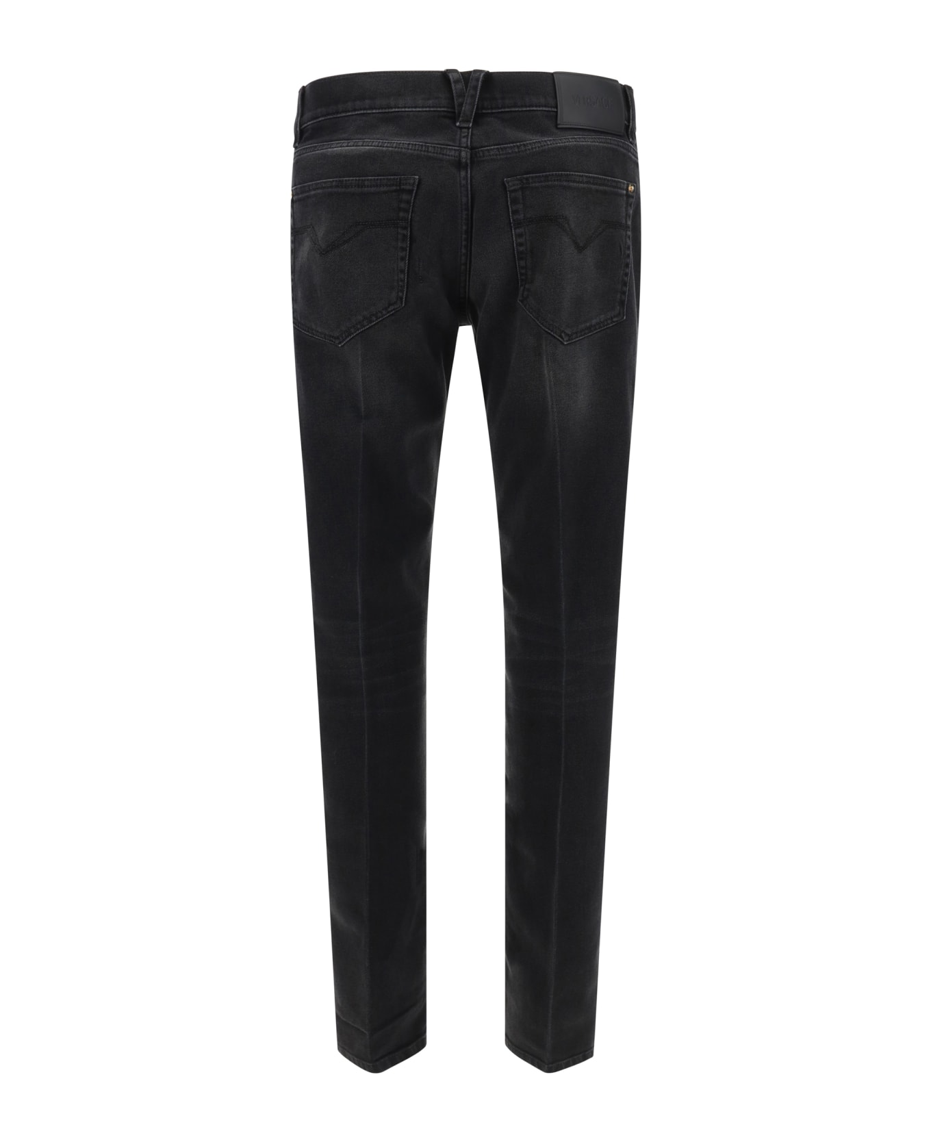 Versace Stretch Denim Slim Fit Jeans - Faded Washed Black ボトムス