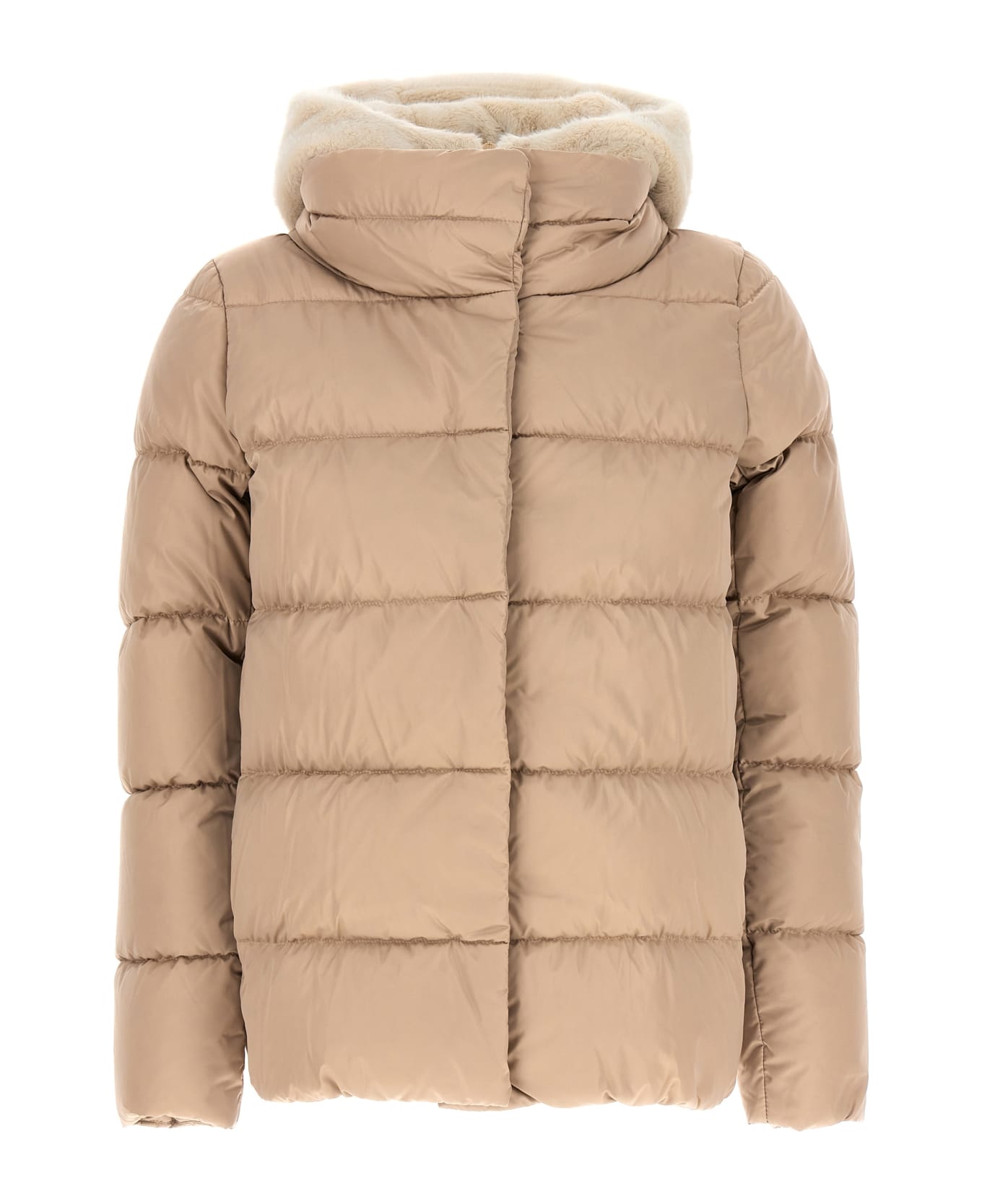 Herno Quilted Down Jacket With Eco-fur - Chantilly コート