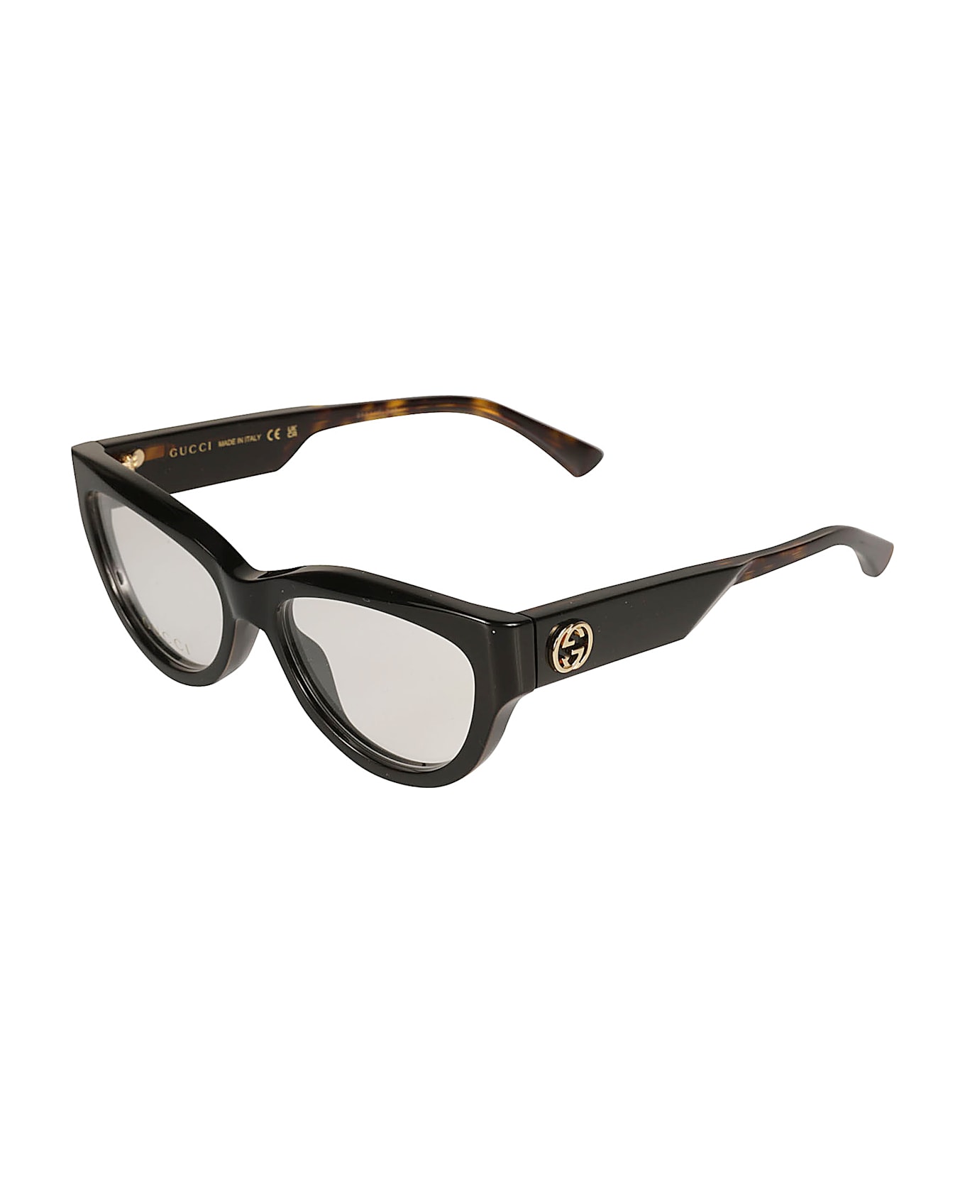Gucci Eyewear Cat-eye Logo Lens Frame - BLACK-HAVANA-TRANSPARENT