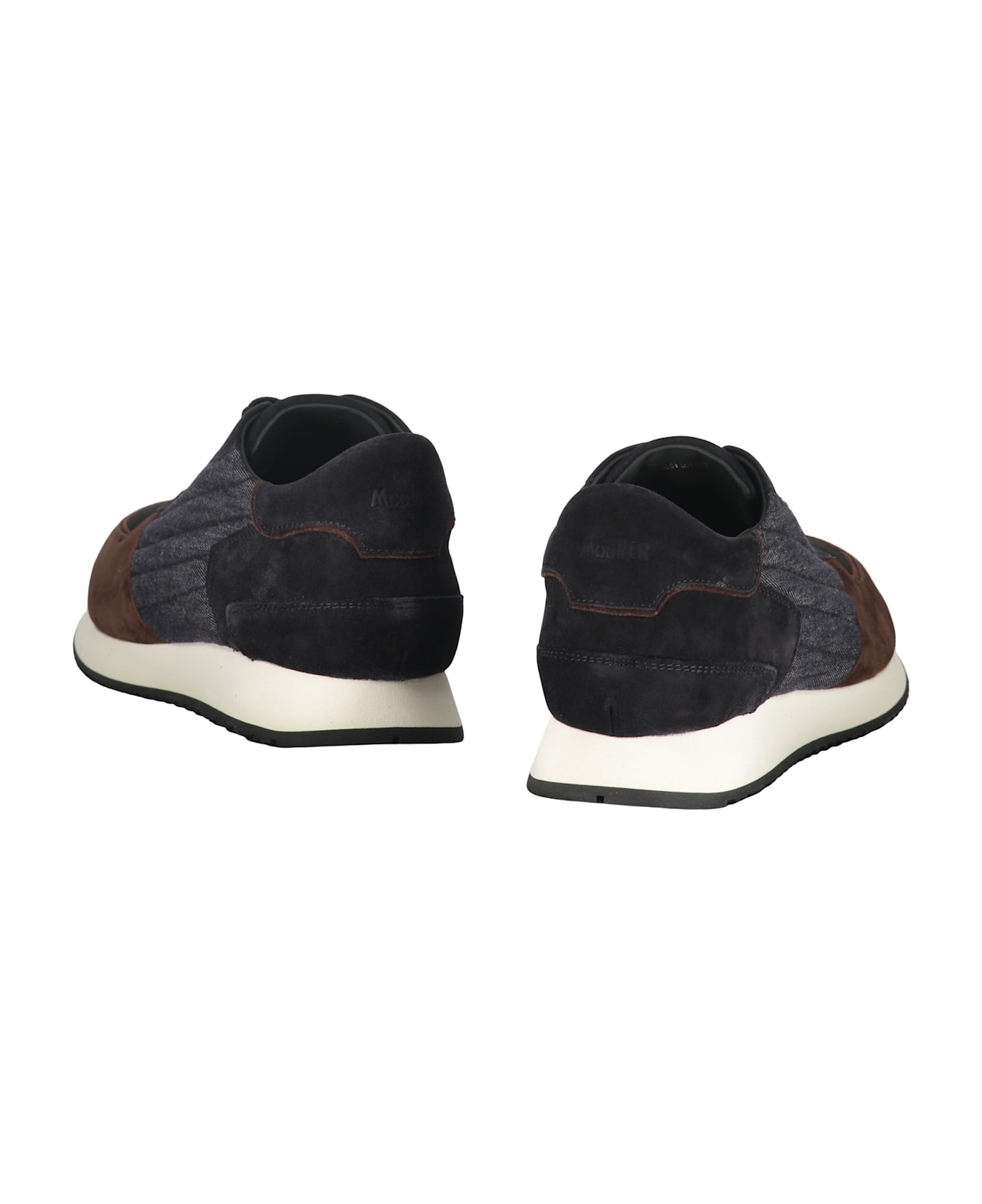 Moorer Suede And Fabric Sneakers - blue