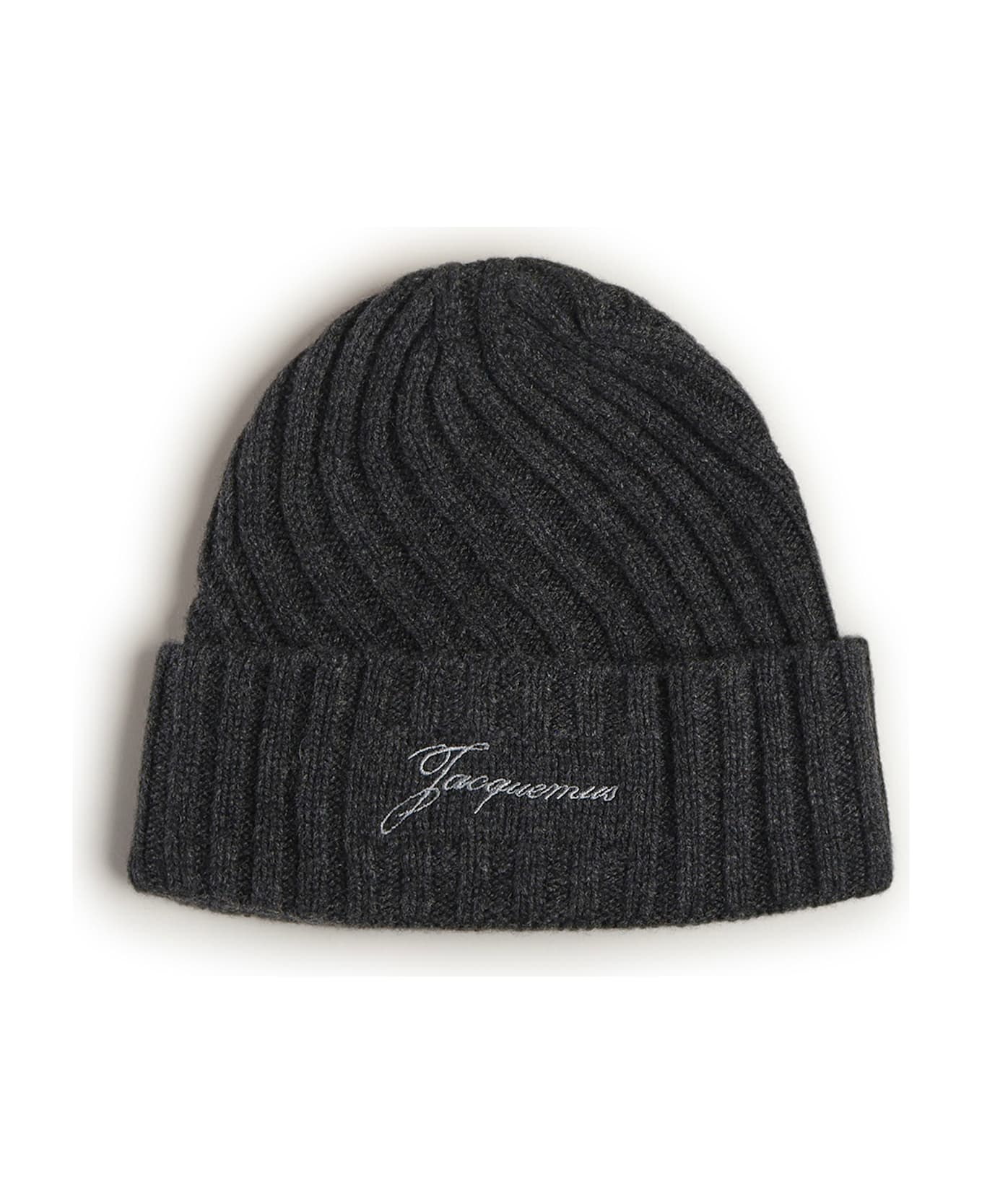 Jacquemus "le Bonnet Tourni" Cashmere And Wool Beanie - Grey