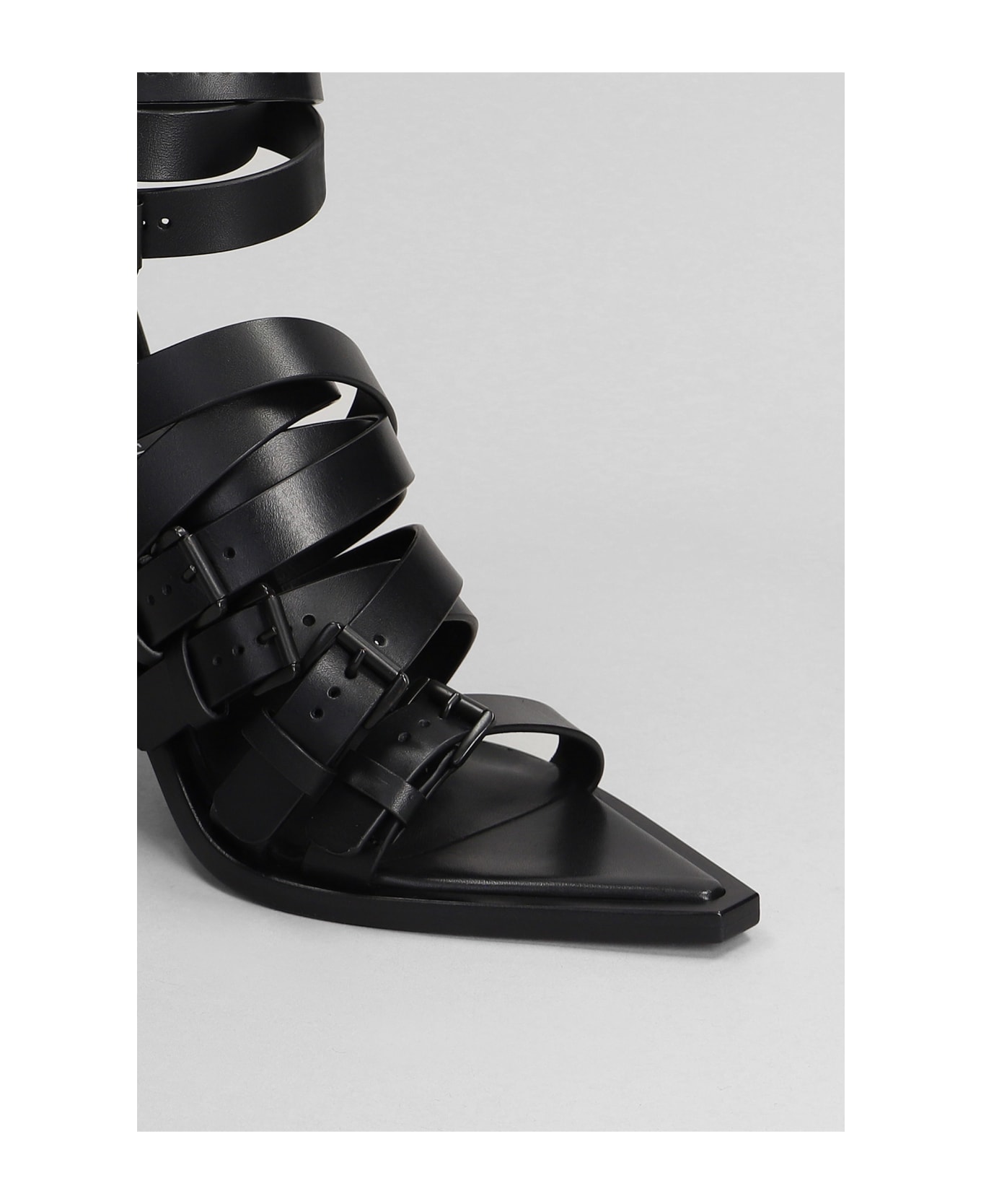 Ann Demeulemeester Sandals In Black Leather - black サンダル