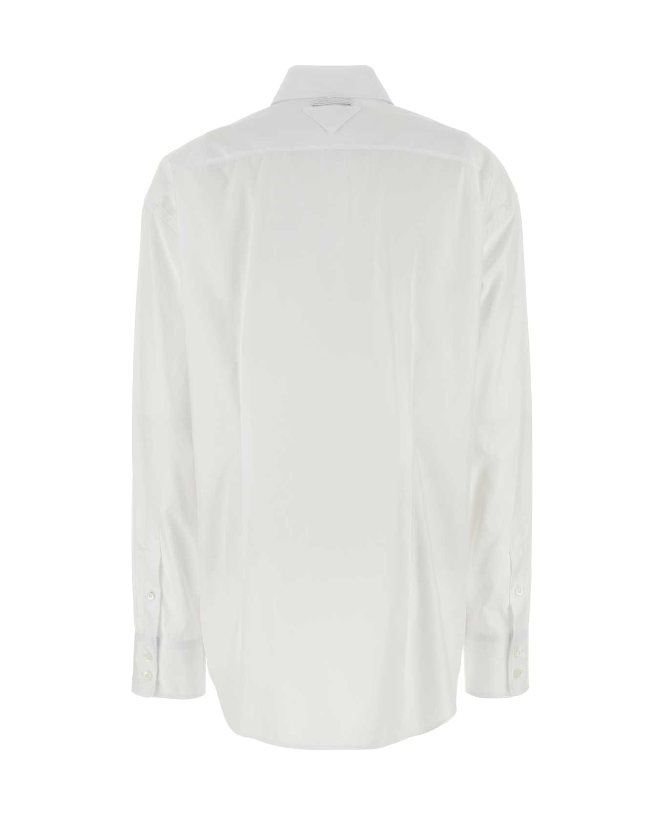Prada White Poplin Shirt - BIANCO