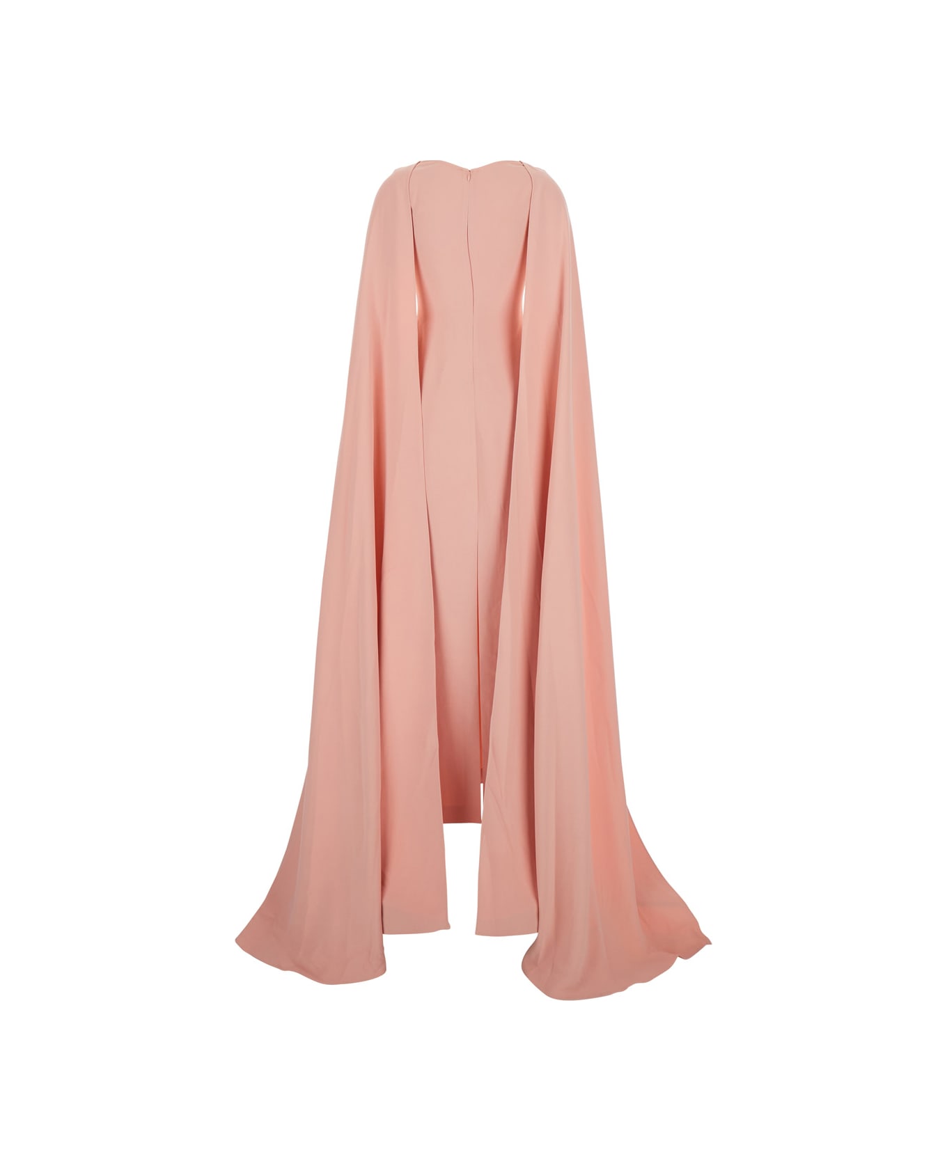 Solace London 
morgan
 Pink Long Dress With V Neck And Rear Single Slit In Tech Fabric Woman - Pink